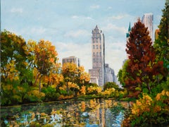 Central Park, Acrylic Landscape Painting on Canvas of Central Park, 2016