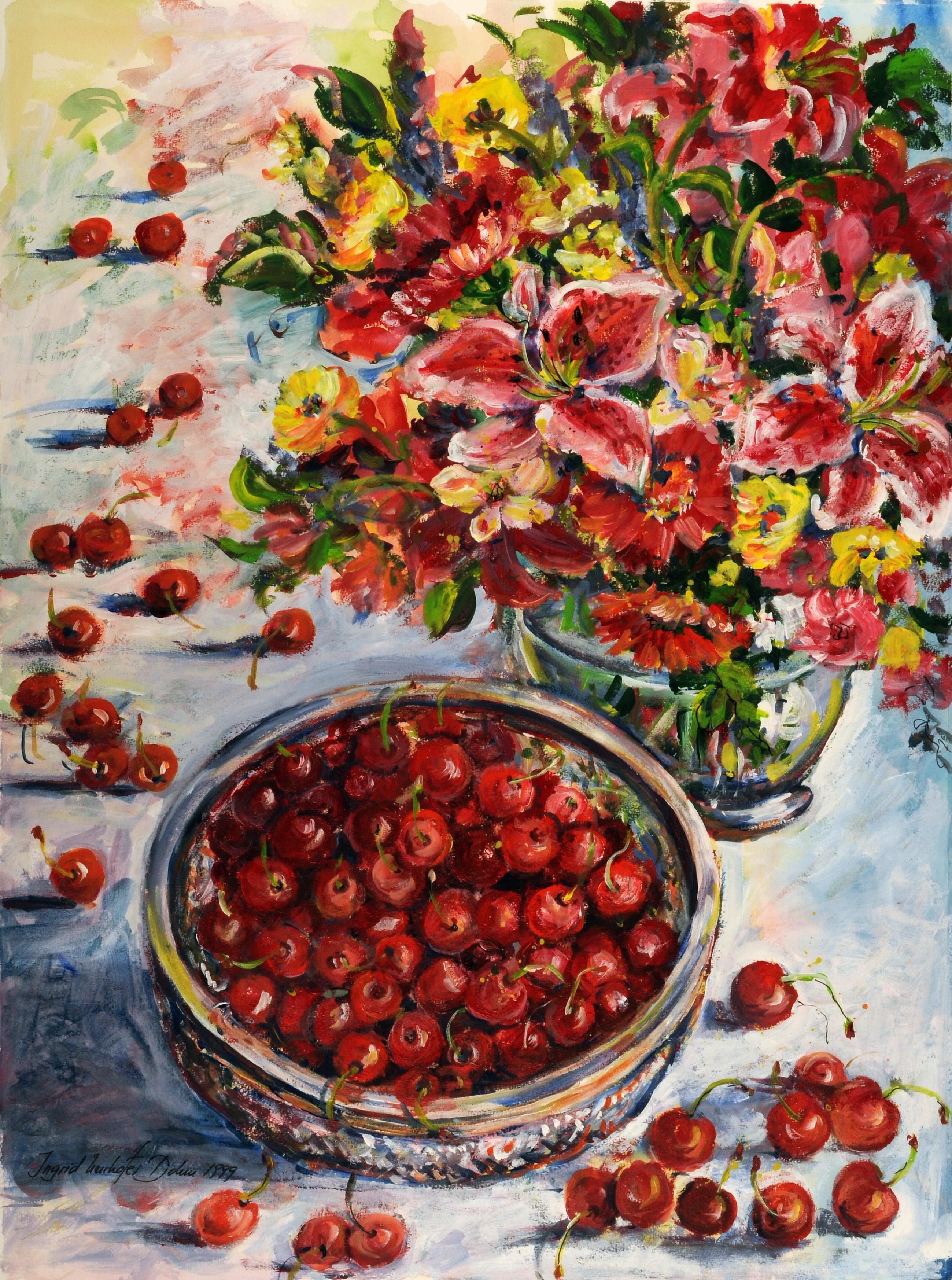 Ingrid Dohm Still-Life Painting - Cherries