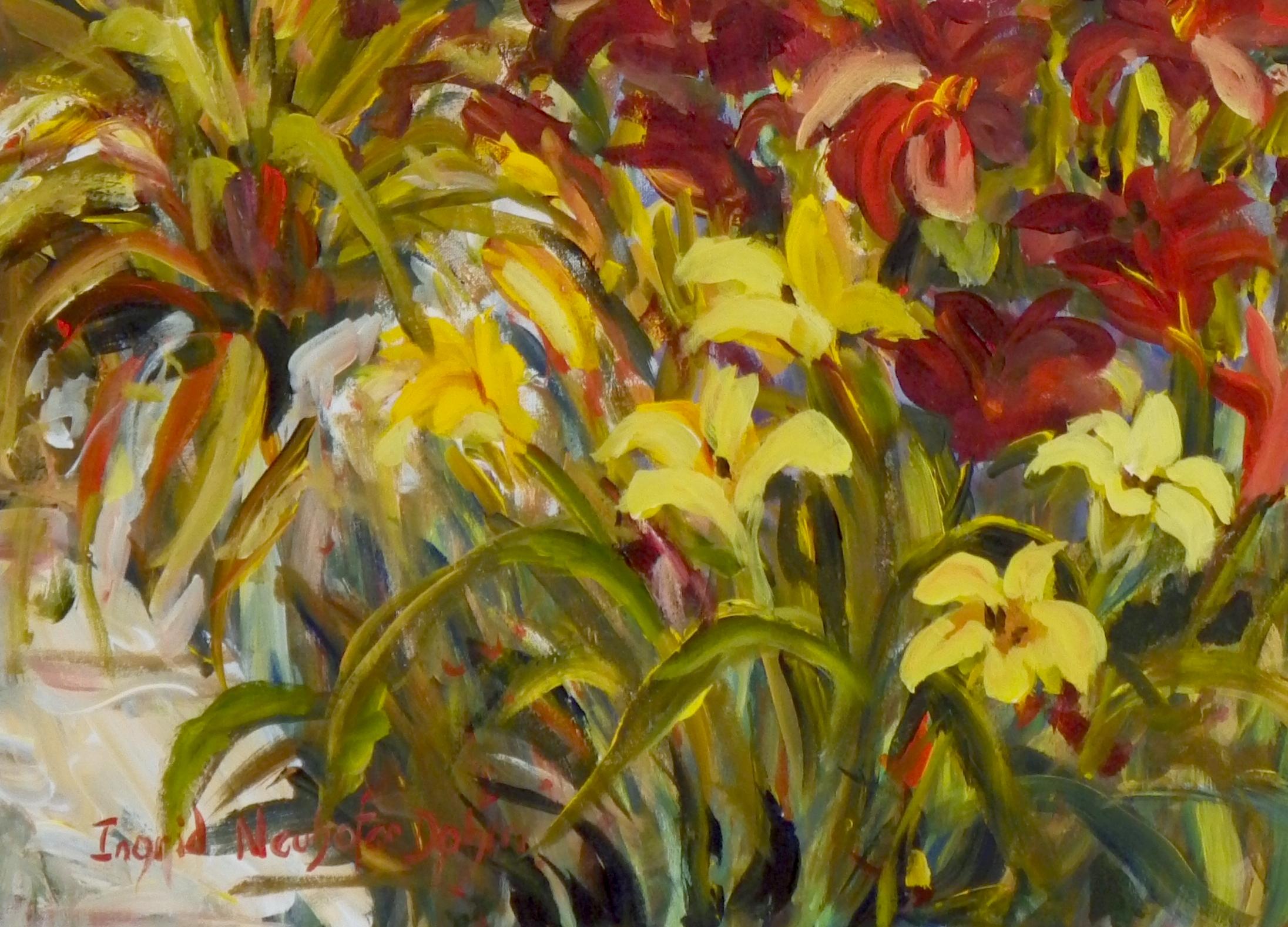 Klehm Lilies, Original Contemporary Impressionist Floral Landscape Painting
40