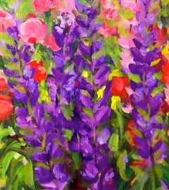 Monroe-Karte, Original zeitgenössisches impressionistisches Landschaftsgemälde mit Blumen