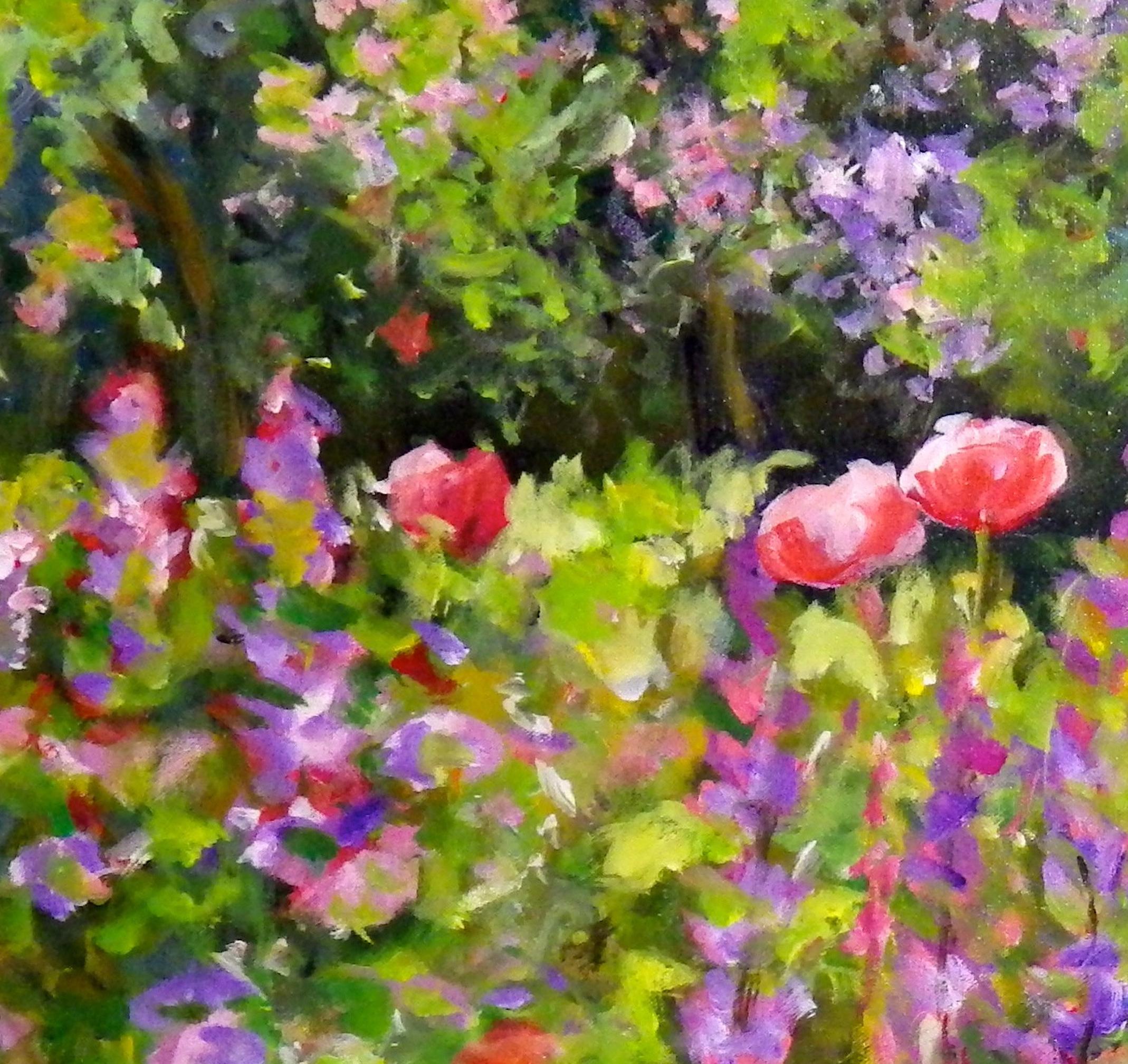 Monroe Card, Original Contemporary Impressionist Floral Landscape Painting For Sale 1