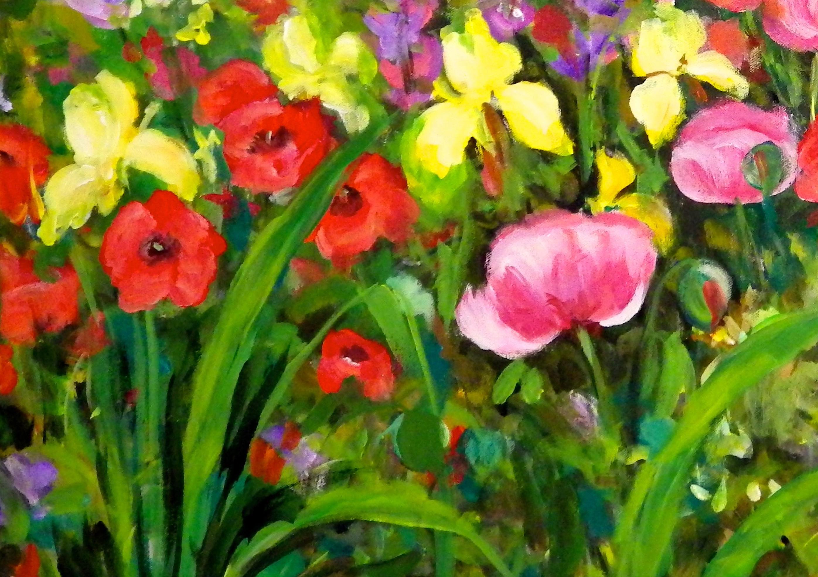 Monroe Card, Original Contemporary Impressionist Floral Landscape Painting For Sale 2