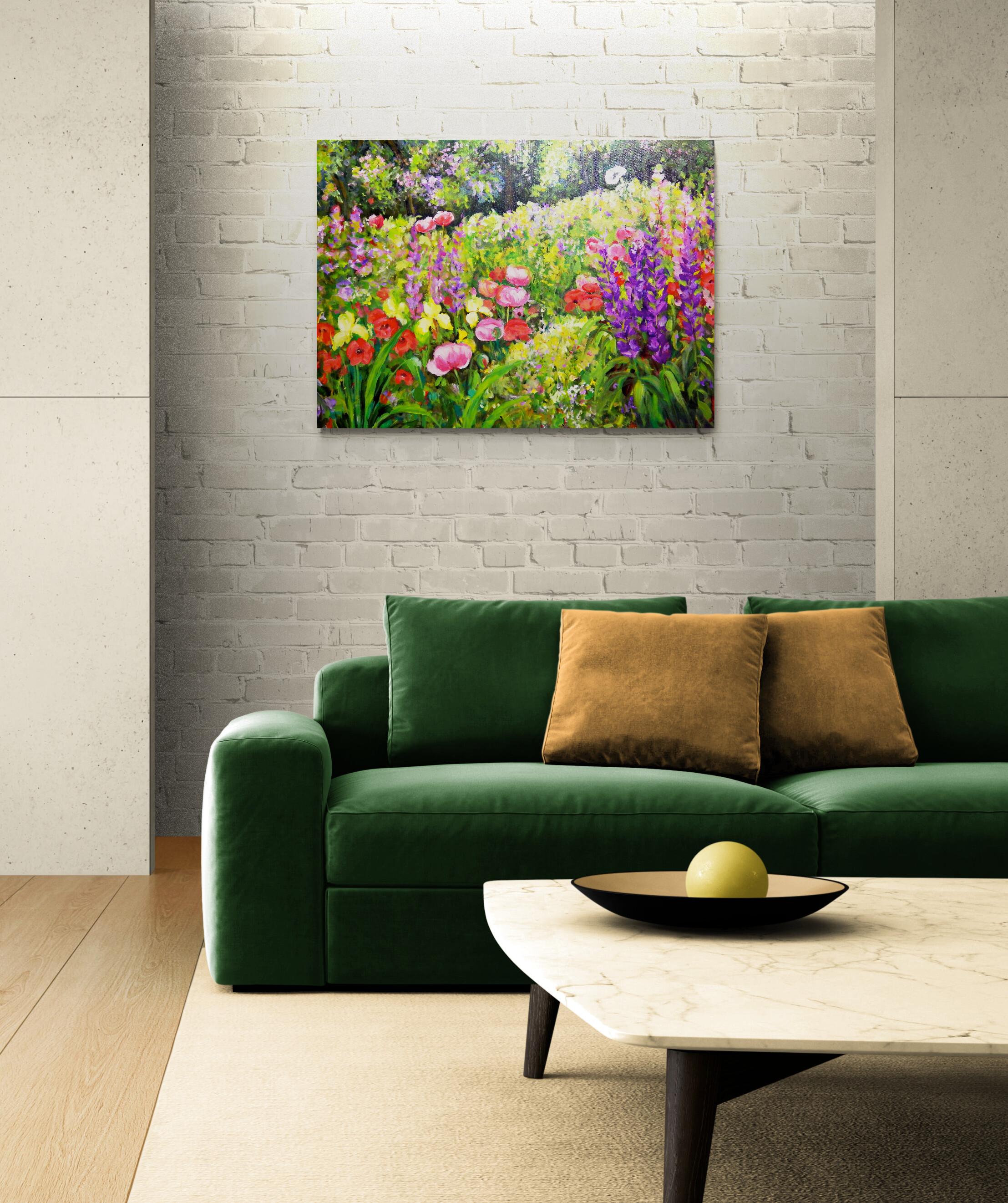 Monroe Card, Original Contemporary Impressionist Floral Landscape Painting For Sale 6