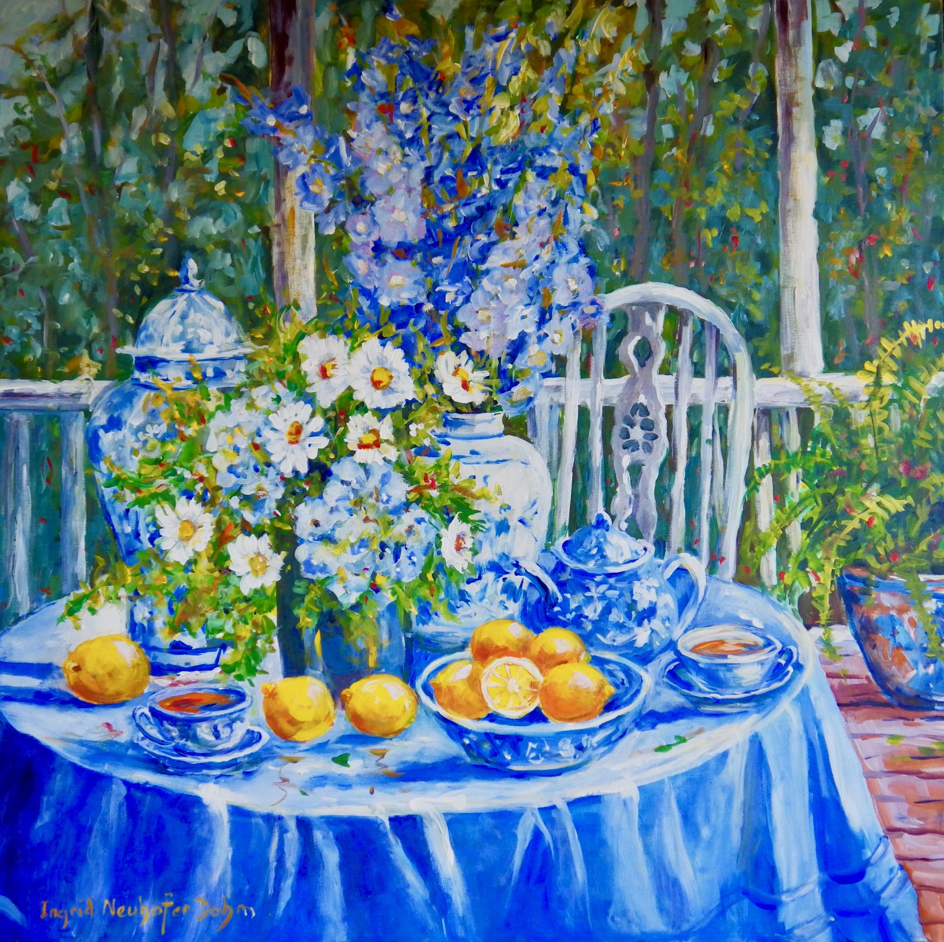 Ingrid Dohm Still-Life Painting - On the Terrace