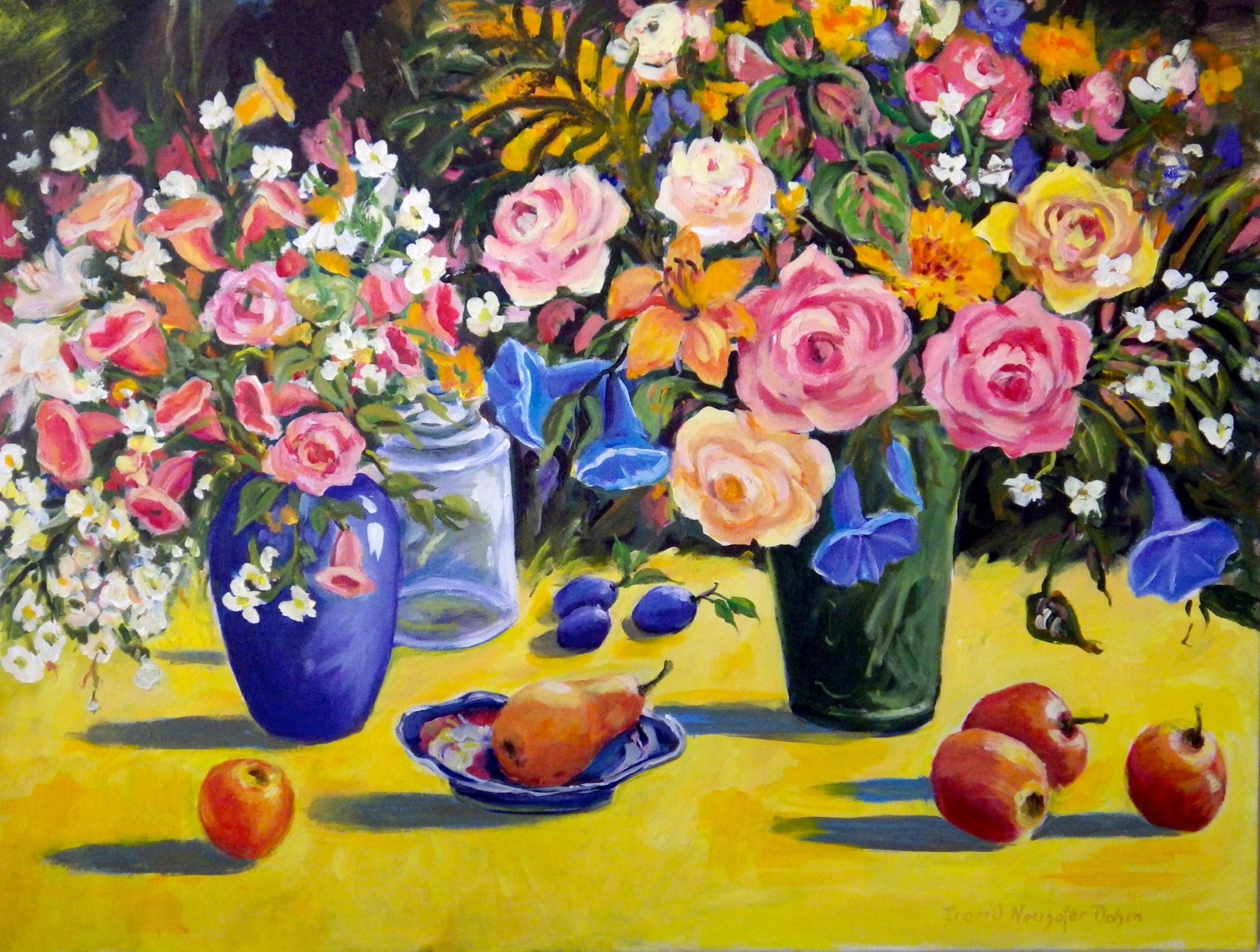 Ingrid Dohm Still-Life Painting – Eine Birne in Schale