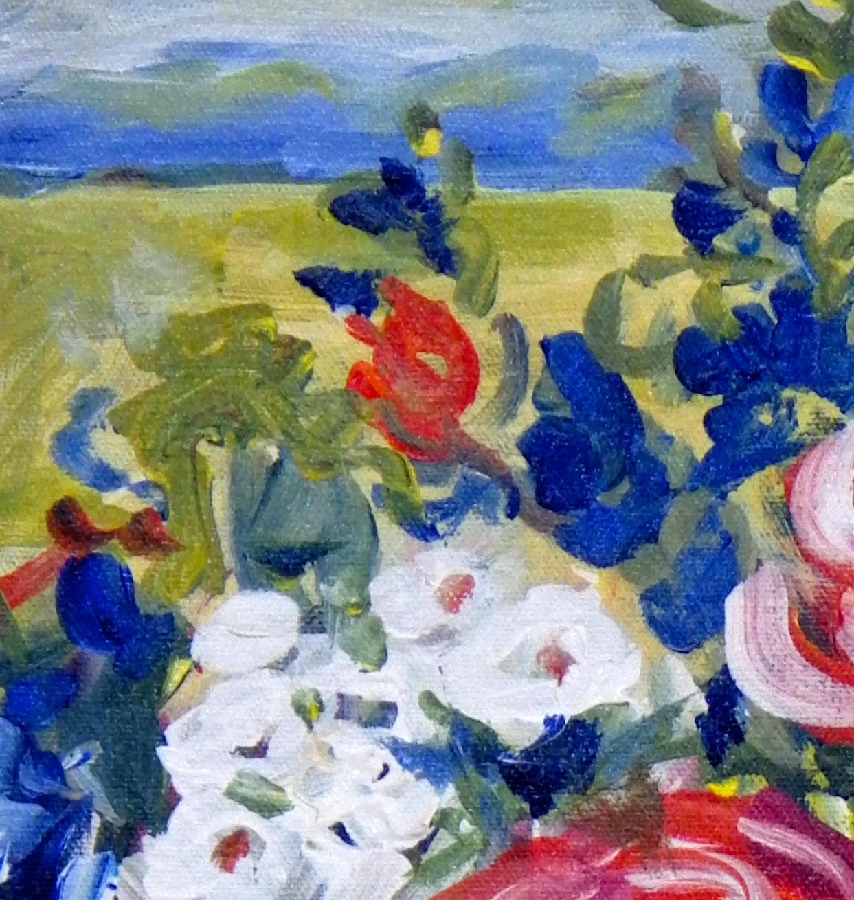 Roses, Original signiertes zeitgenössisches impressionistisches Blumenstillleben – Painting von Ingrid Dohm