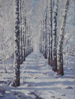 Winter Scene, Original Landscape Painting, 2014