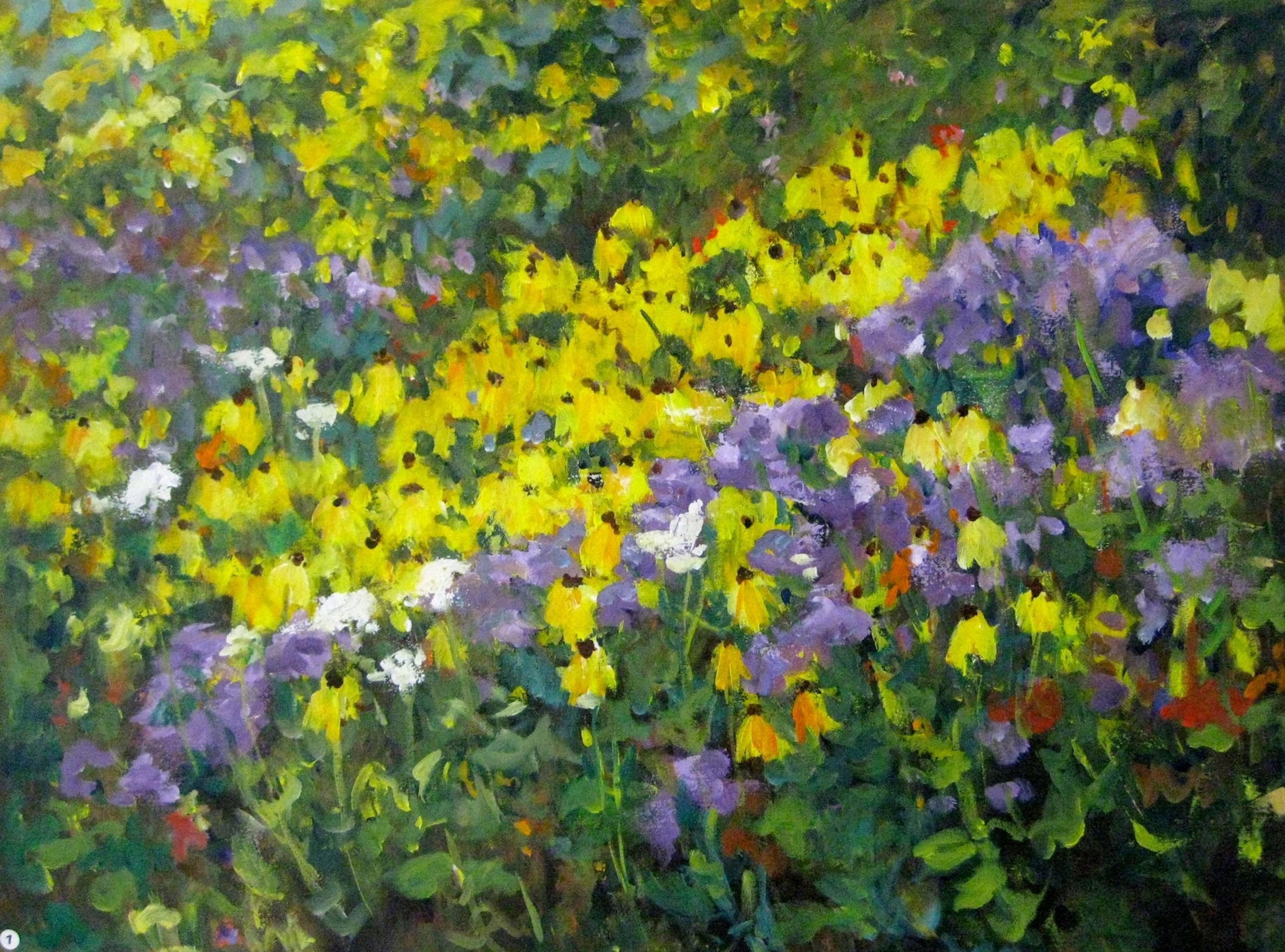 Ingrid Dohm Still-Life Painting - Yellow Purple