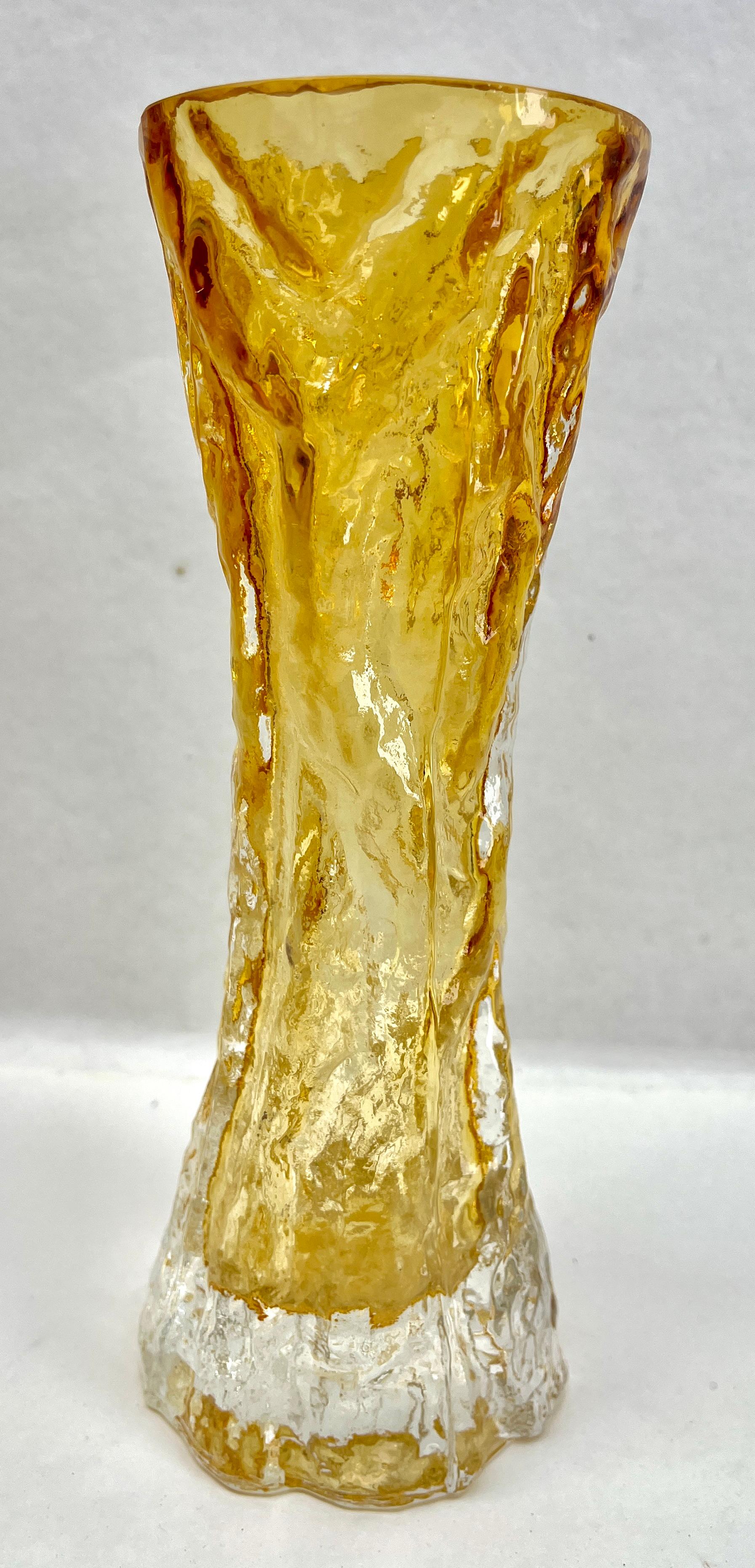 Molded Ingrid Glas ‘Germany’ Bark Vase From the rock Crystal range 1970s For Sale
