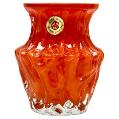 Ingrid Glas ‘Germany’ Bark Vase in Orange, 1970s
