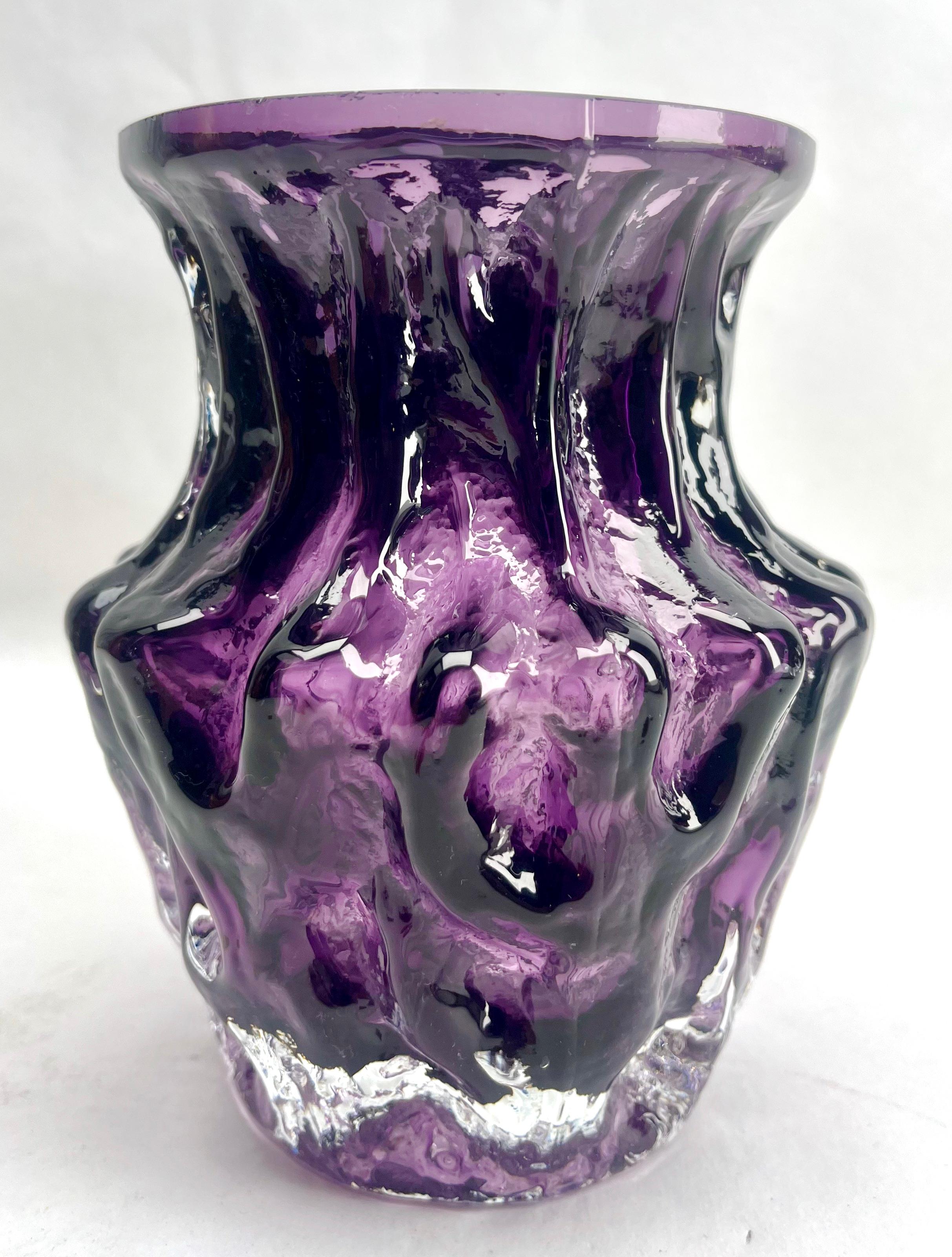 Ingrid Glas ‘Germany’ Bark Vase in Purple, 1970s For Sale 1