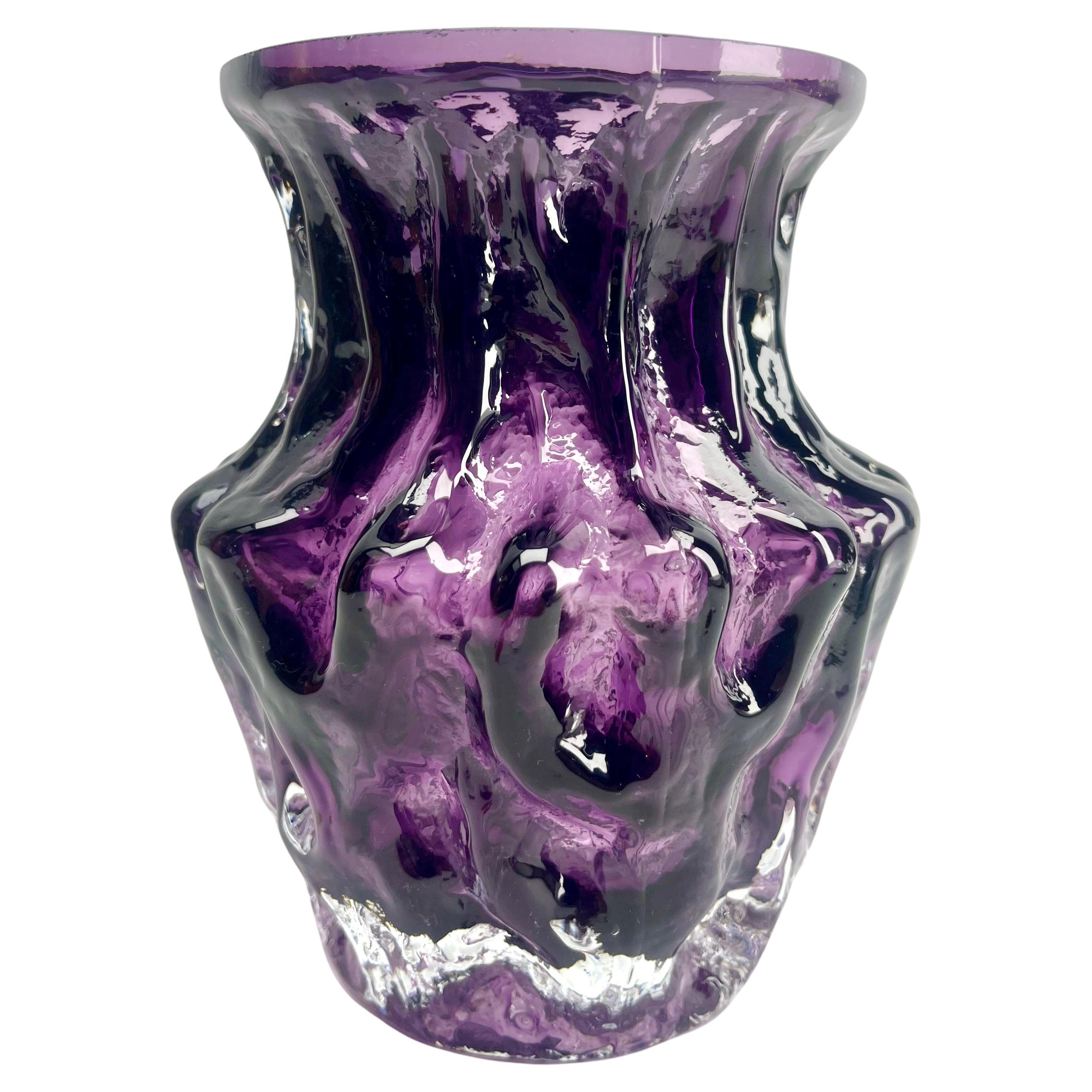Ingrid Glas ‘Germany’ Bark Vase in Purple, 1970s