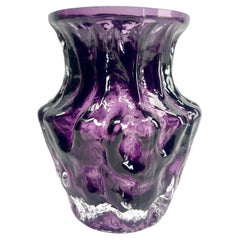 Vintage Ingrid Glas ‘Germany’ Bark Vase in Purple, 1970s