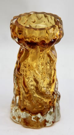 Ingrid Glas ‘Germany’ Set of Bark Vases in Amber, 1970s