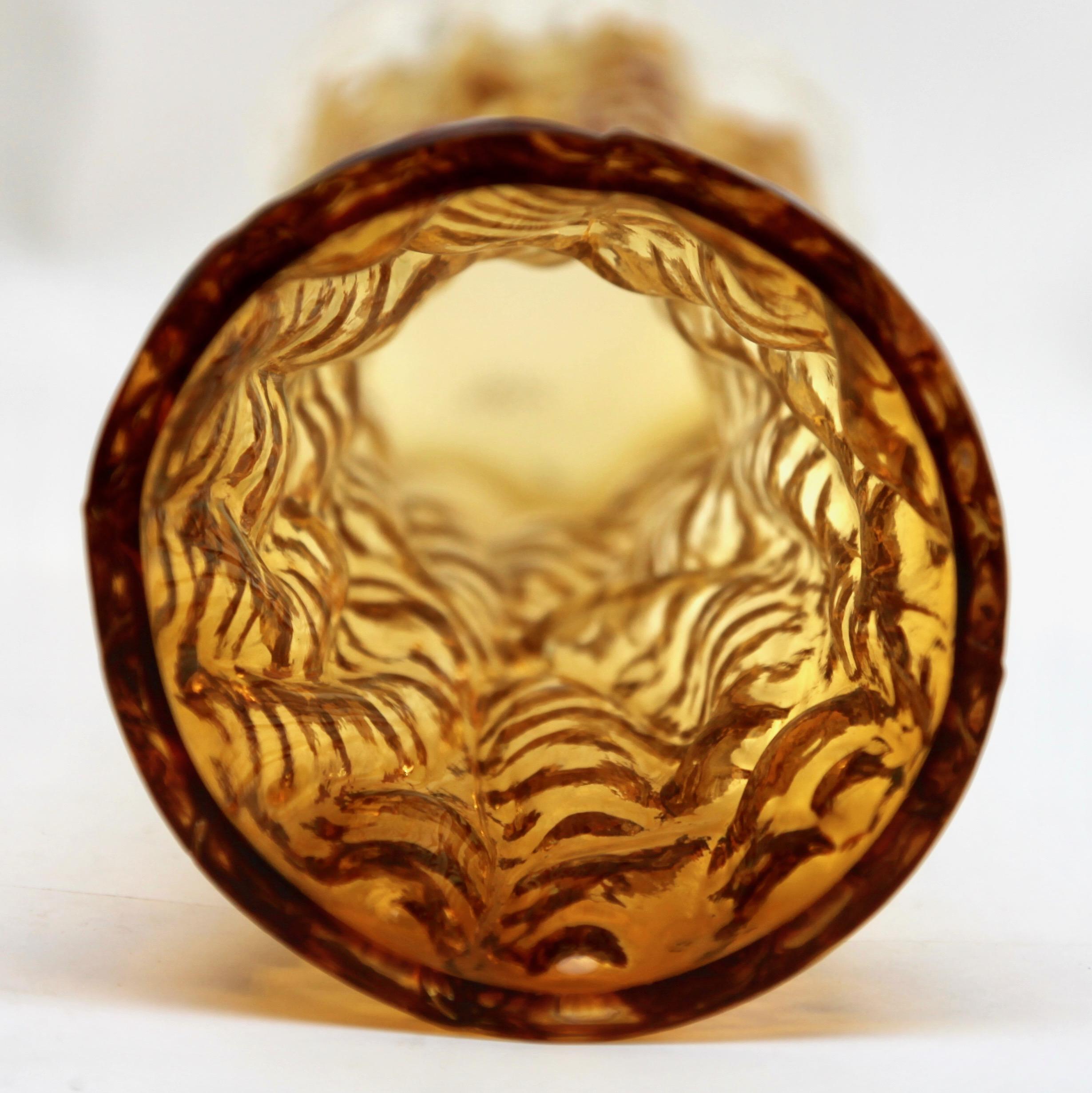 Ingrid Glas ‘Germany’ Set of Bark Vases in Amber, 1970s 1