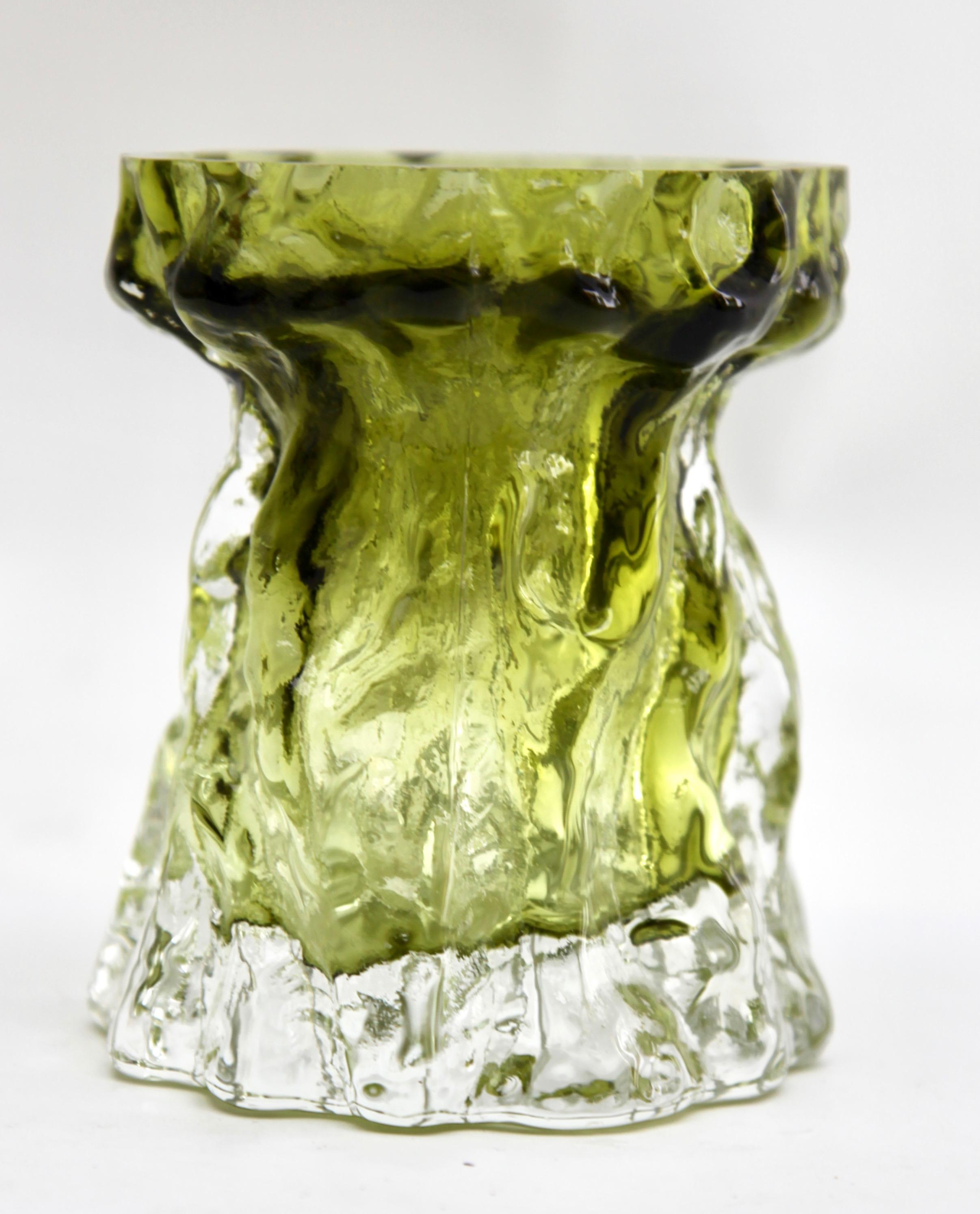 Late 20th Century Ingrid Glas 'Germany', Set of Bark Vases in Sage Green, 1970s