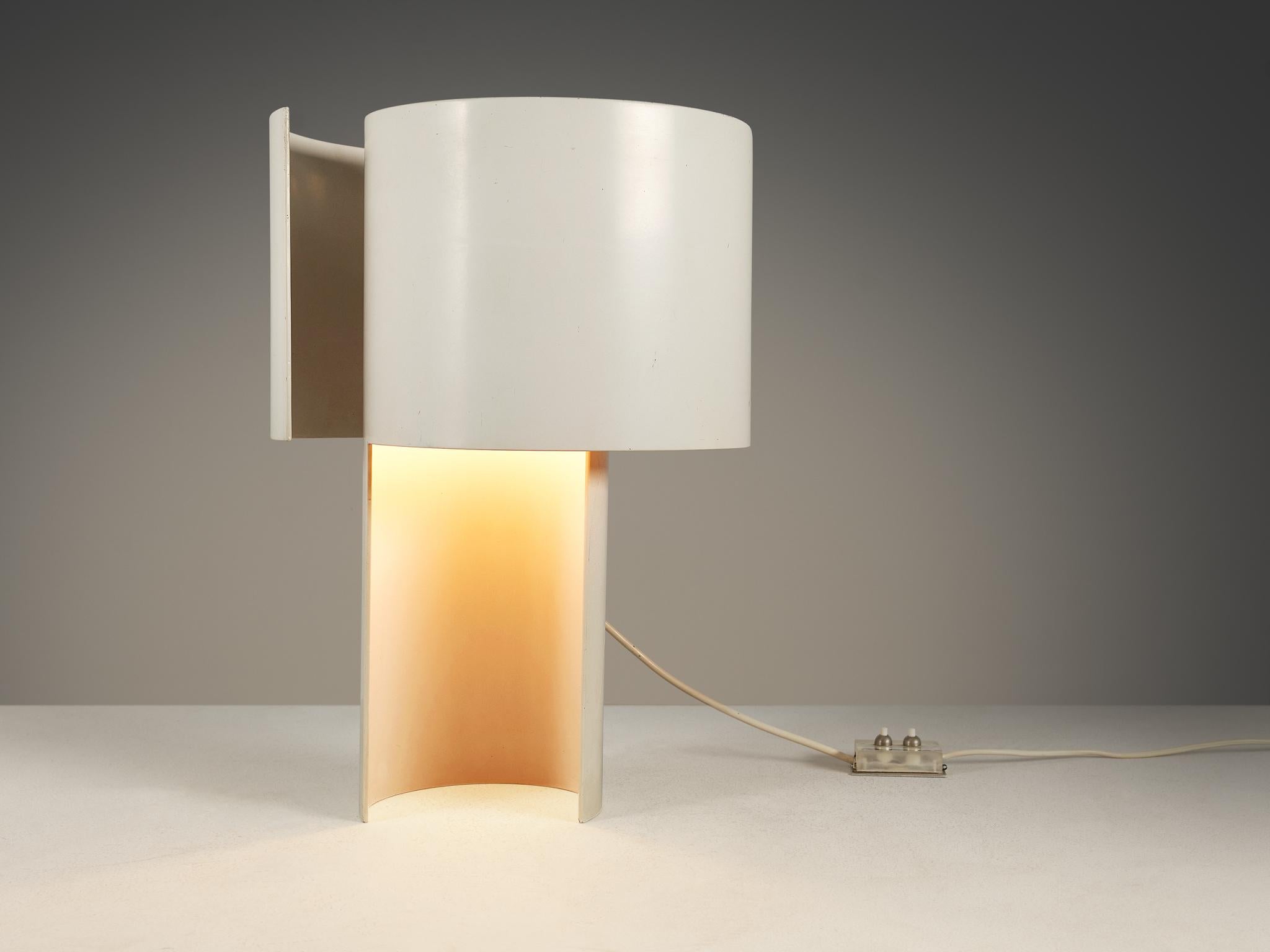 Post-Modern Ingrid Hsalmarson for New Lamp 'Spiral' Table Lamp in Aluminum  For Sale