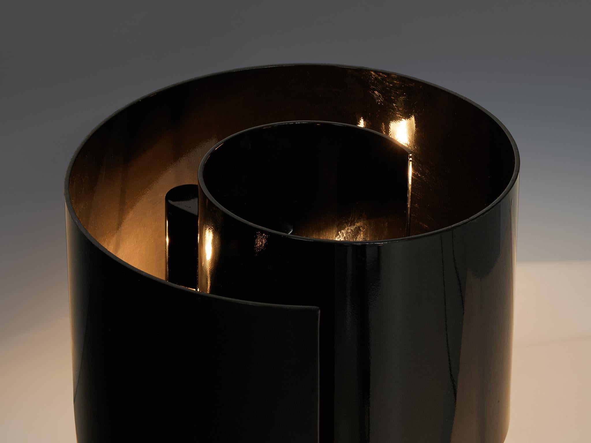 Italian Ingrid Hsalmarson for New Lamp 'Spiral' Table Lamp in Aluminum  For Sale