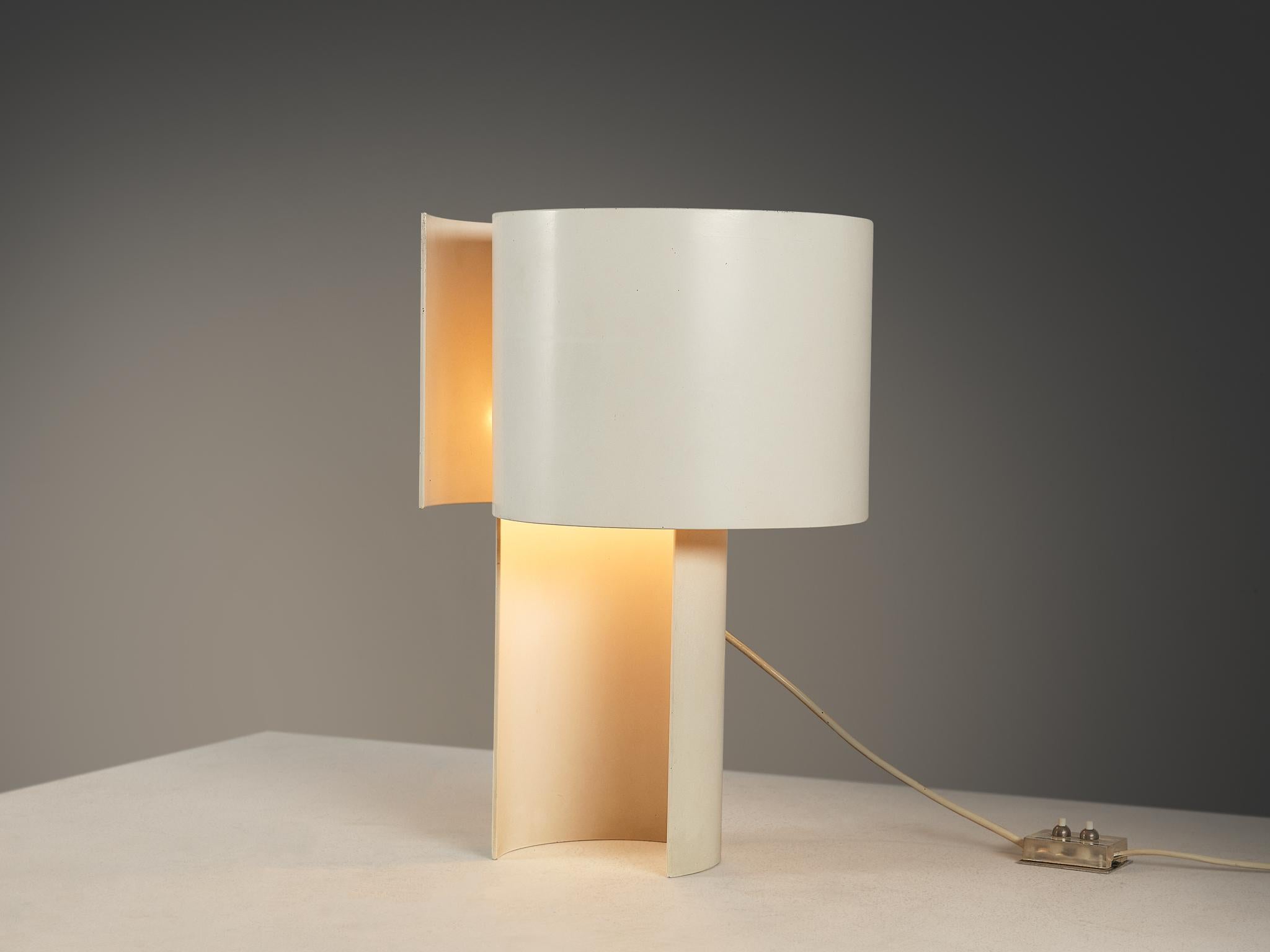 Italian Ingrid Hsalmarson for New Lamp 'Spiral' Table Lamp in Aluminum  For Sale