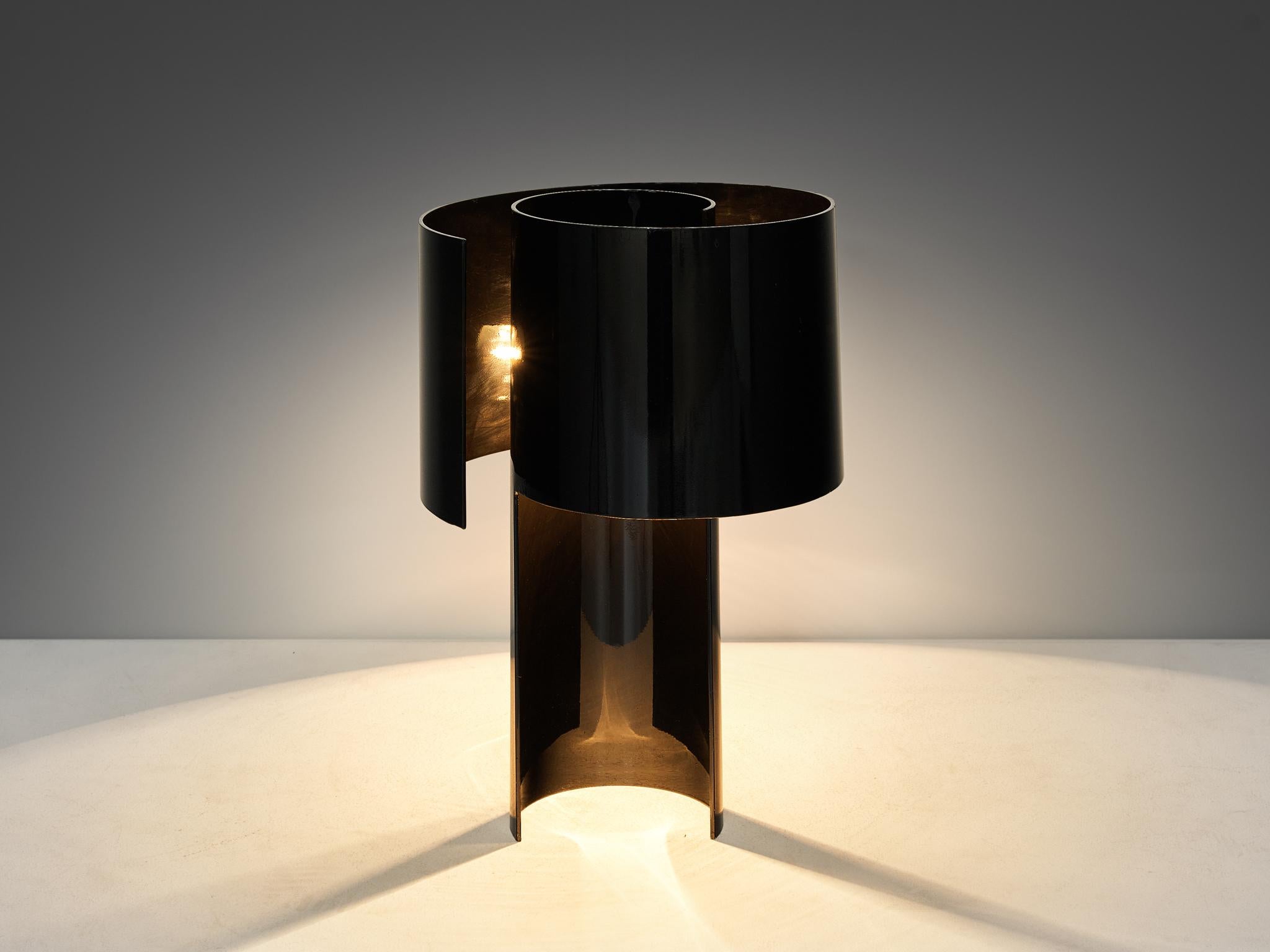 Late 20th Century Ingrid Hsalmarson for New Lamp 'Spiral' Table Lamp in Aluminum  For Sale