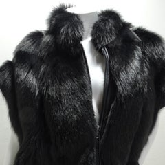 Ingrid Klahn 1980s Black Fur Leather Vest