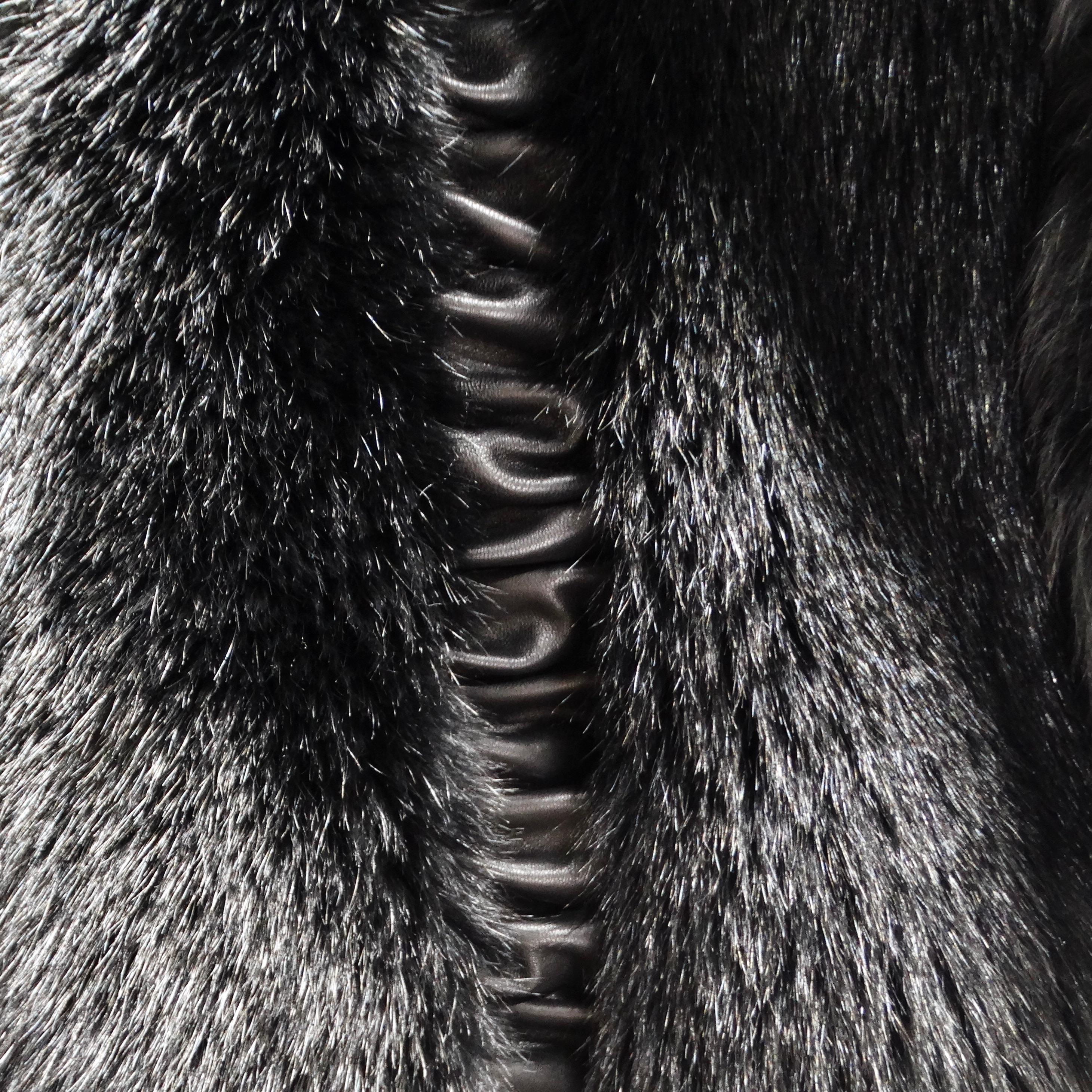 Ingrid Klahn 1980s Black Fur Leather Vest For Sale 2