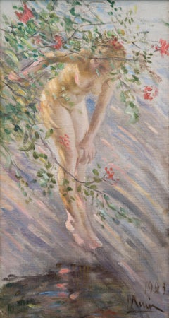 Under the Rosebush, 1923 by Finnish Artist Ingrid Ruin, School of Anders Zorn