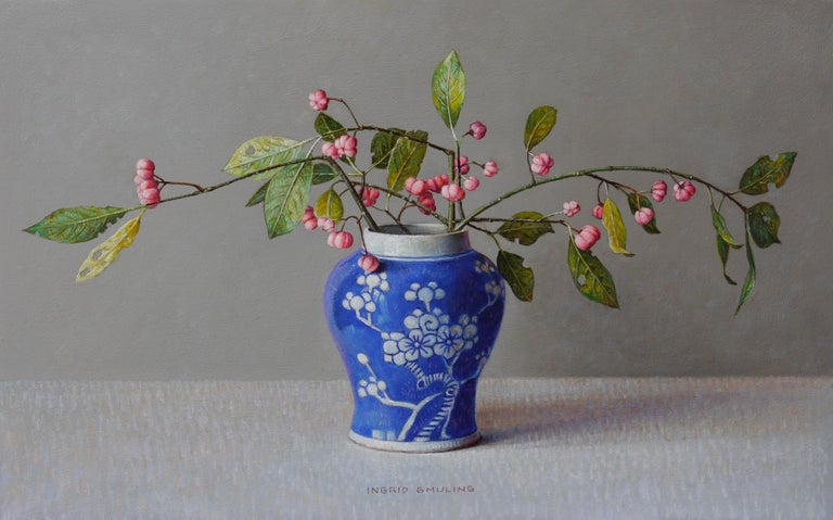 Ingrid Smuling - Cardinal Hat in Blue Chinese Pot- 21st Century ...