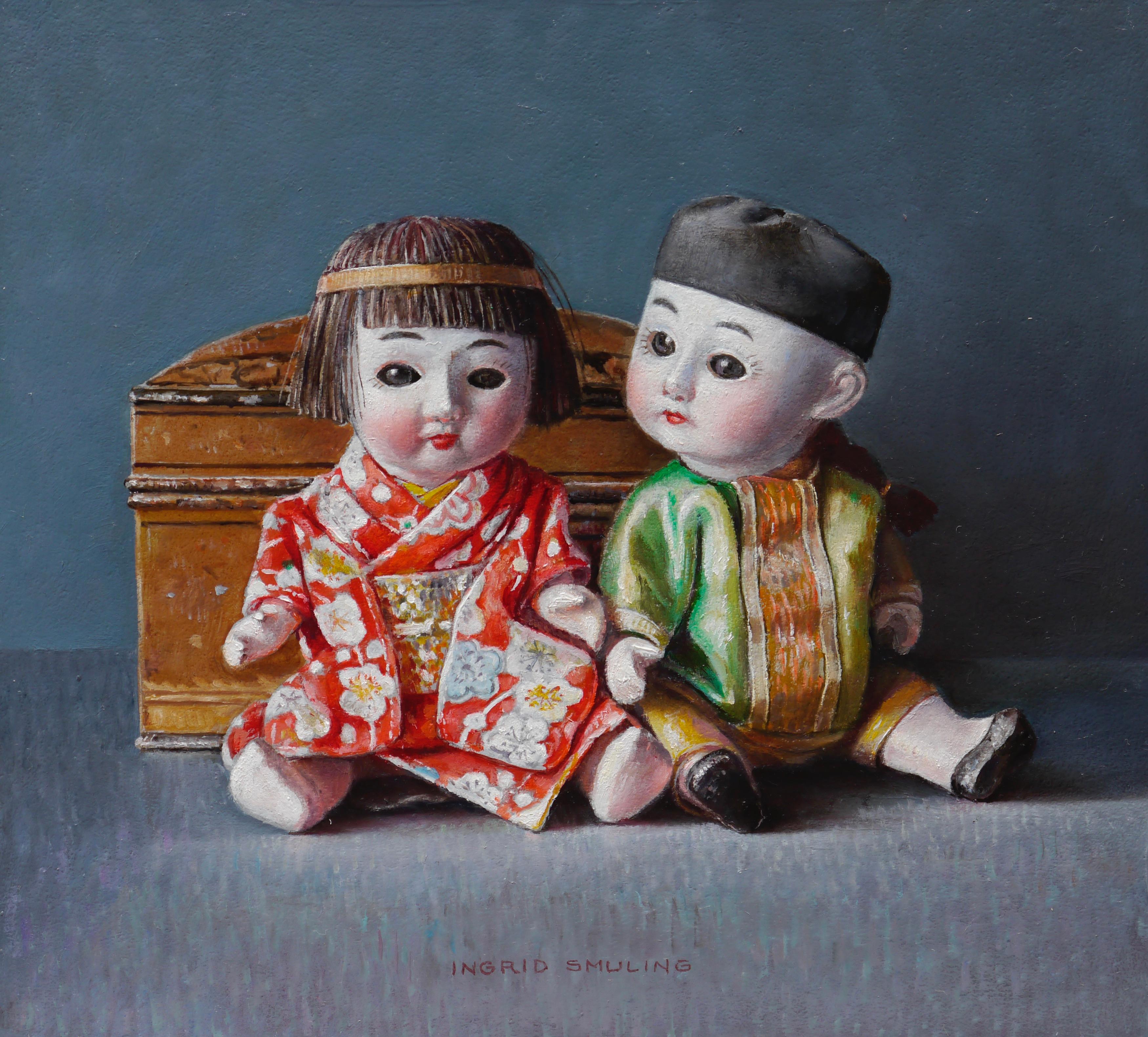 Chinese Dolls- 21st Century Contemporary Still-Life Painting 