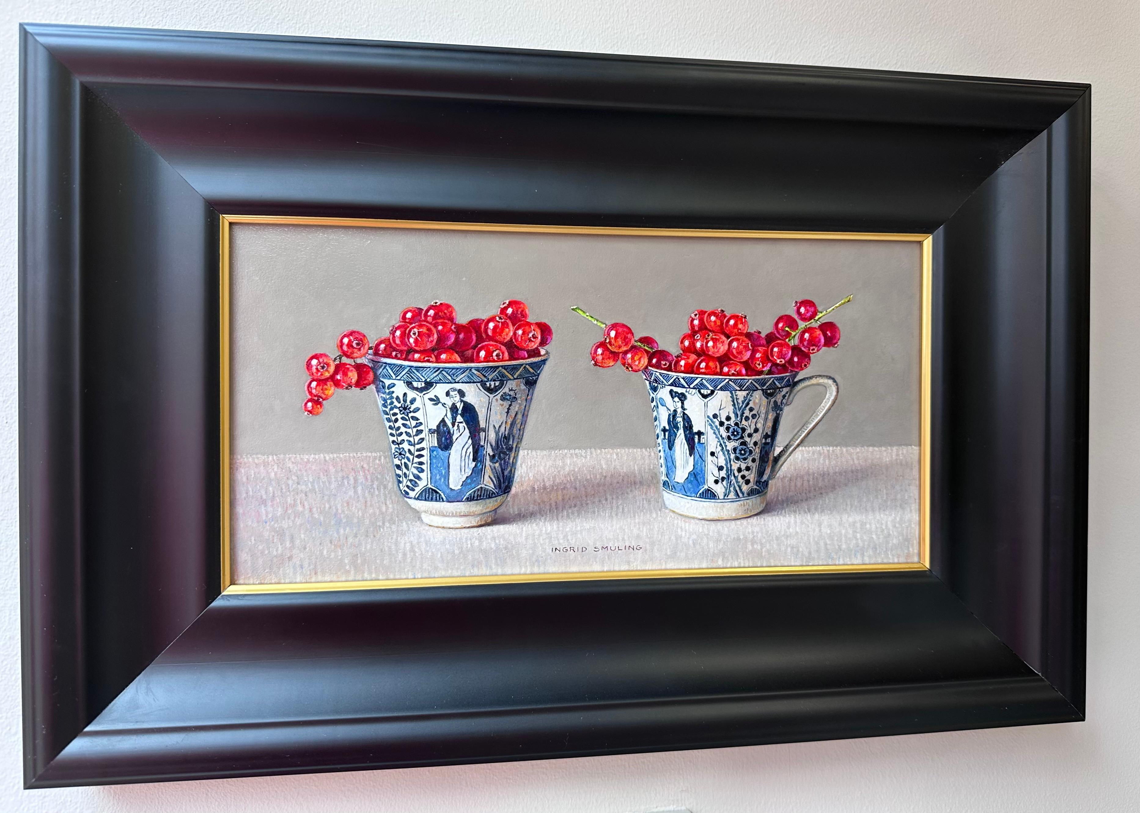 Currants in cups- 21st Century Dutch Still-life painting - Painting by Ingrid Smuling