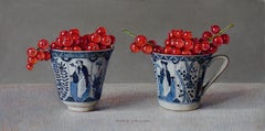 Currants in cups- 21st Century Dutch Still-life painting