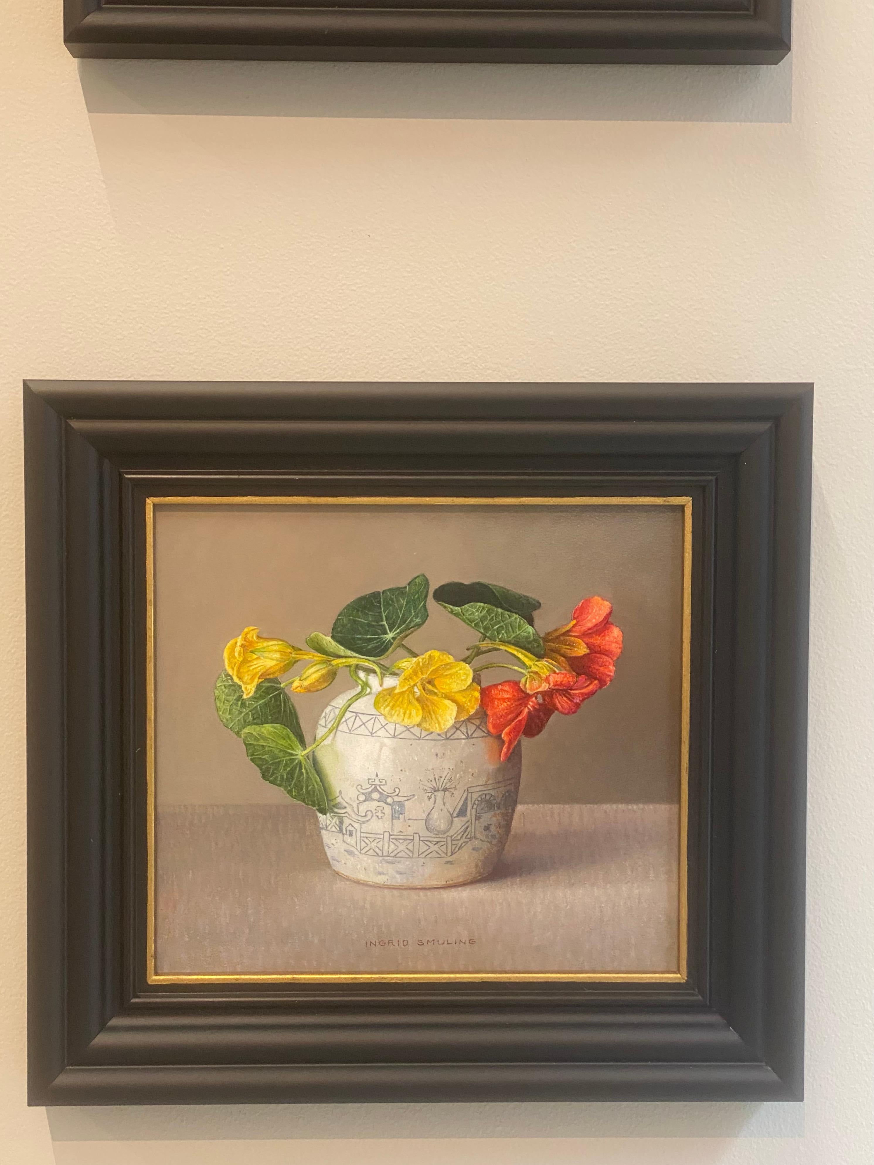 This still-life is painted by Dutch Painter Ingrid Smuling.

The now 77-year-old artist is still most in her element when she is painting in her beautiful studio in the middle of The Hague. One of the most popular artists in our gallery is a true
