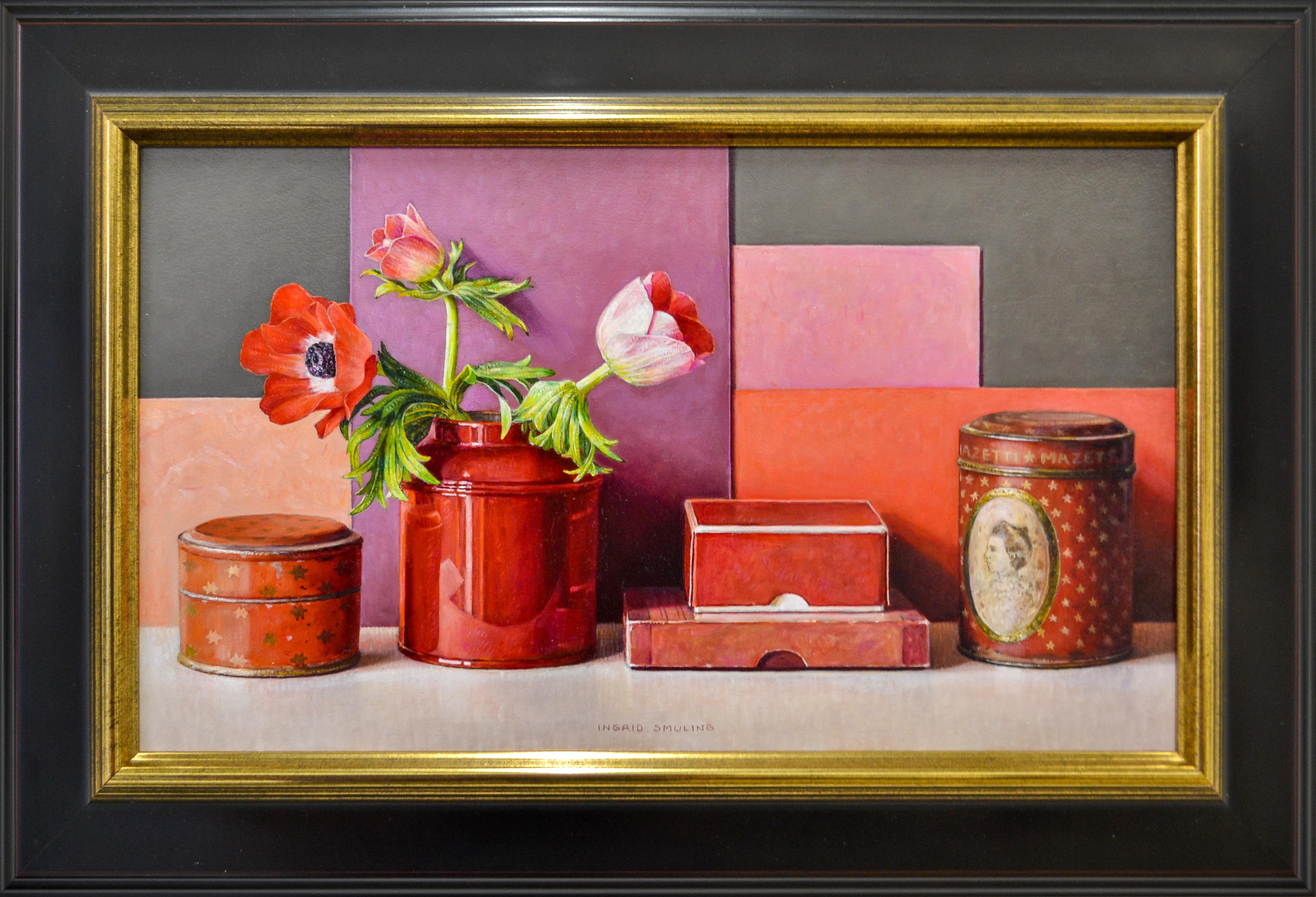 Still-Life in Red - 21st Century Contemporary Oil Painting by Ingrid Smuling For Sale 1