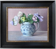 Wedgewood Eturia avec anémones - Nature morte hollandaise du 21e siècle