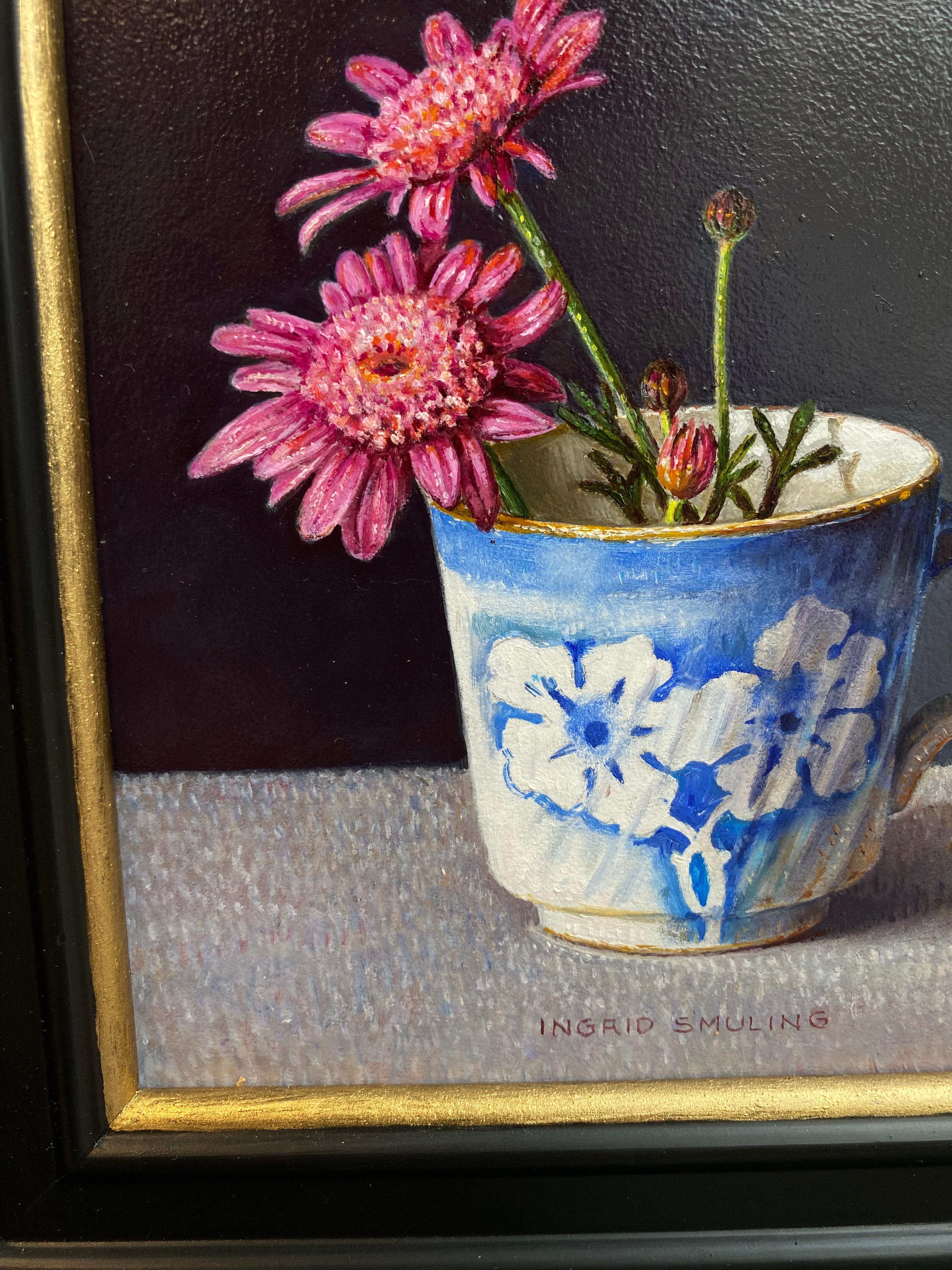 Wilde Chrysanthemen - 21. Jahrhundert Blume Niederländisch Stilleben Paintin im Angebot 1