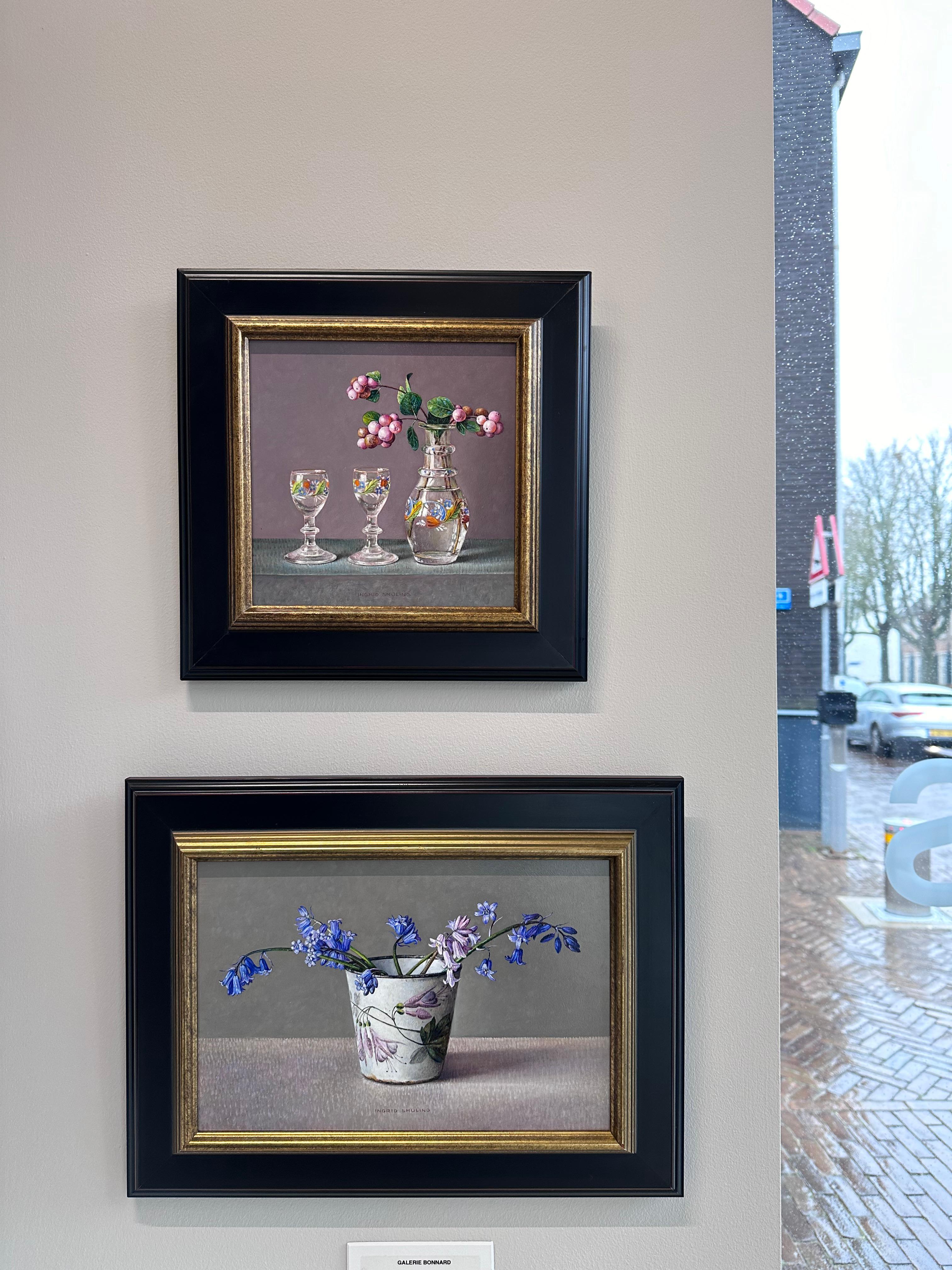 Wild Hyacinths- 21st Century Still-life painting of flowers in a vase For Sale 1