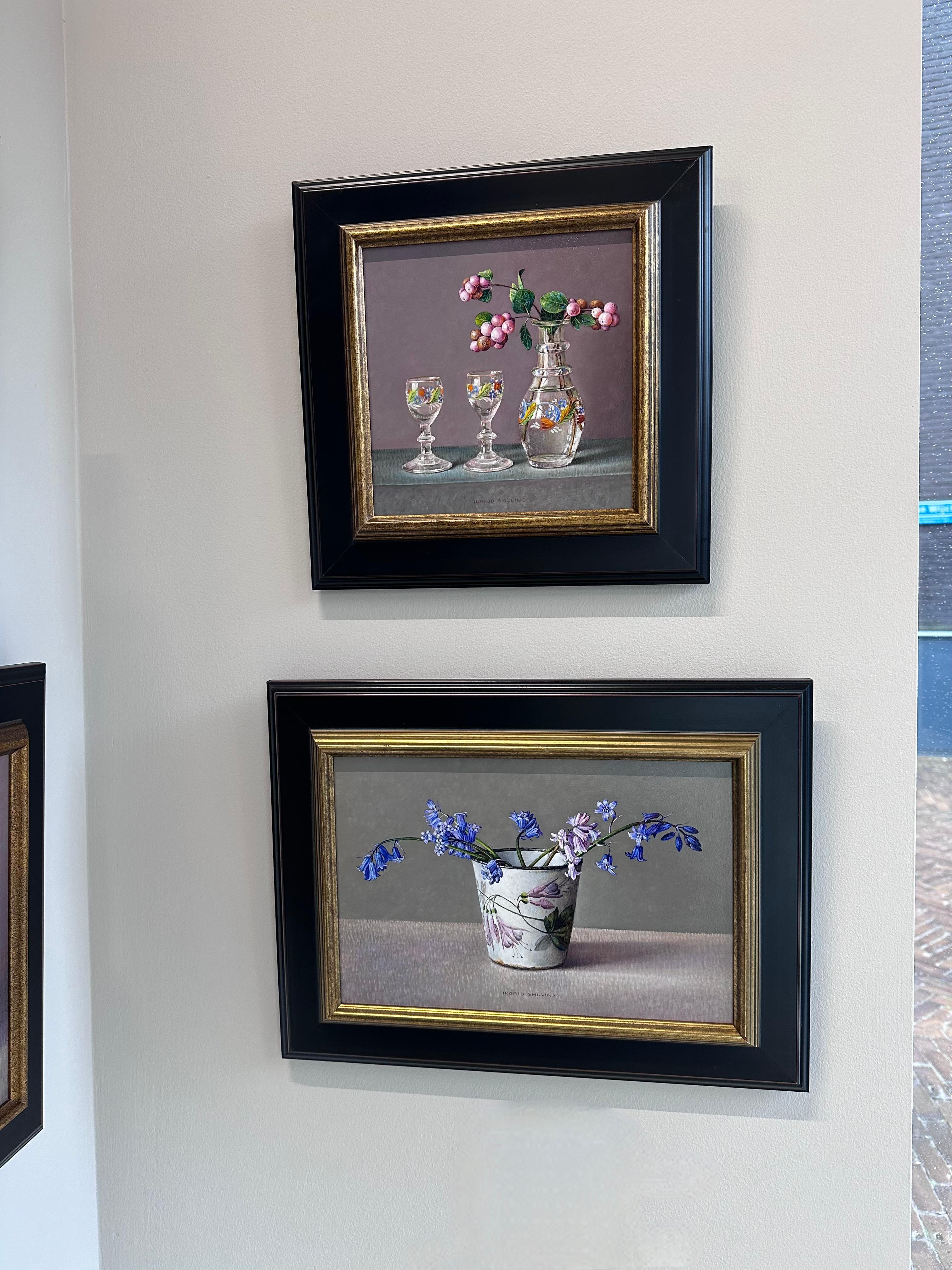 Wild Hyacinths- 21st Century Still-life painting of flowers in a vase For Sale 2