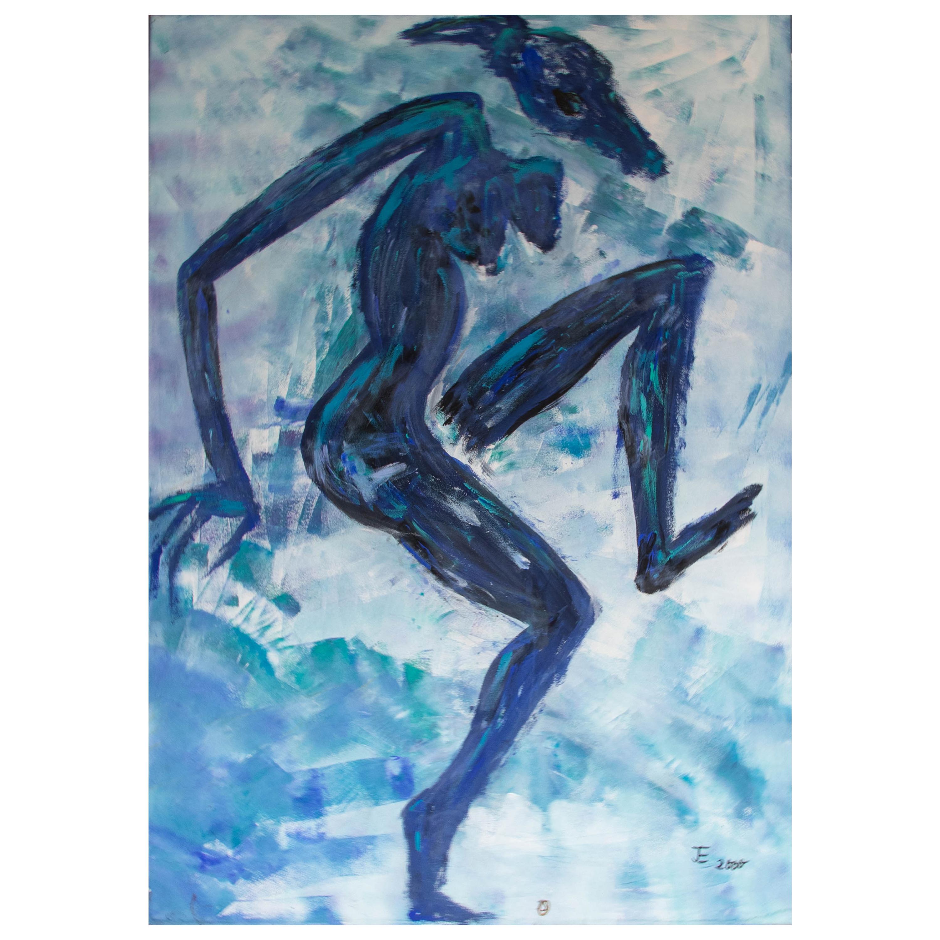 Ingrid Stolzenberg 'Female Chimera' German Post Expressionism Painting For Sale