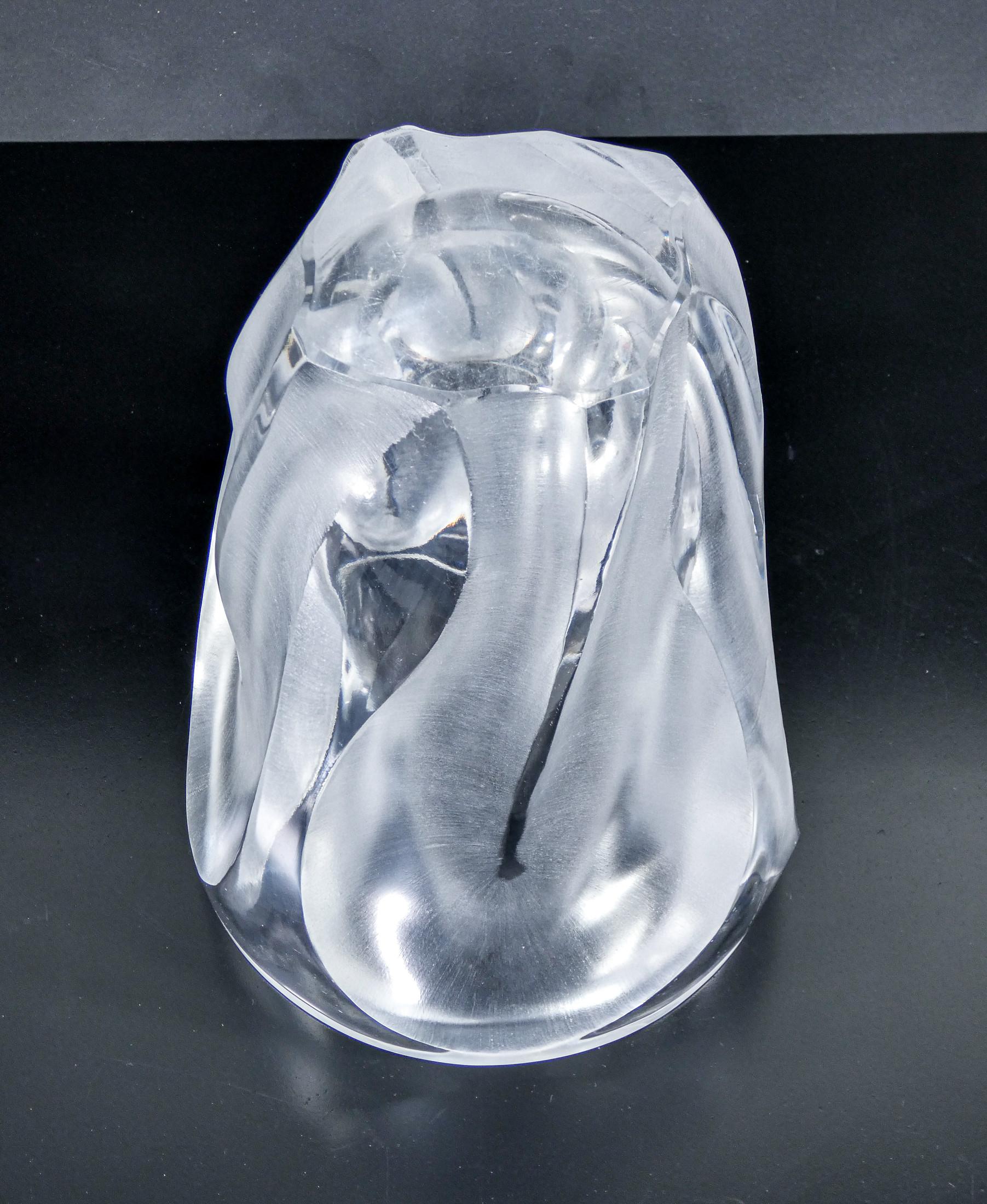 Ingrid Vase by Lalique, in Glossy and Opaque Crystal, France, 1950s / 60s For Sale 1