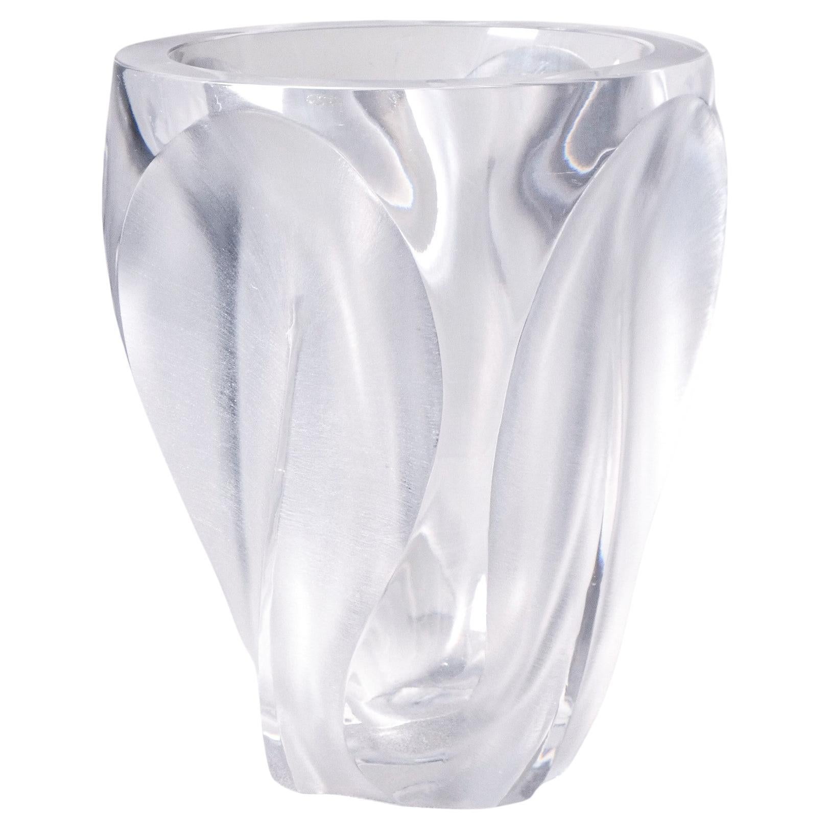 Ingrid Vase by Lalique, in Glossy and Opaque Crystal, France, 1950s / 60s