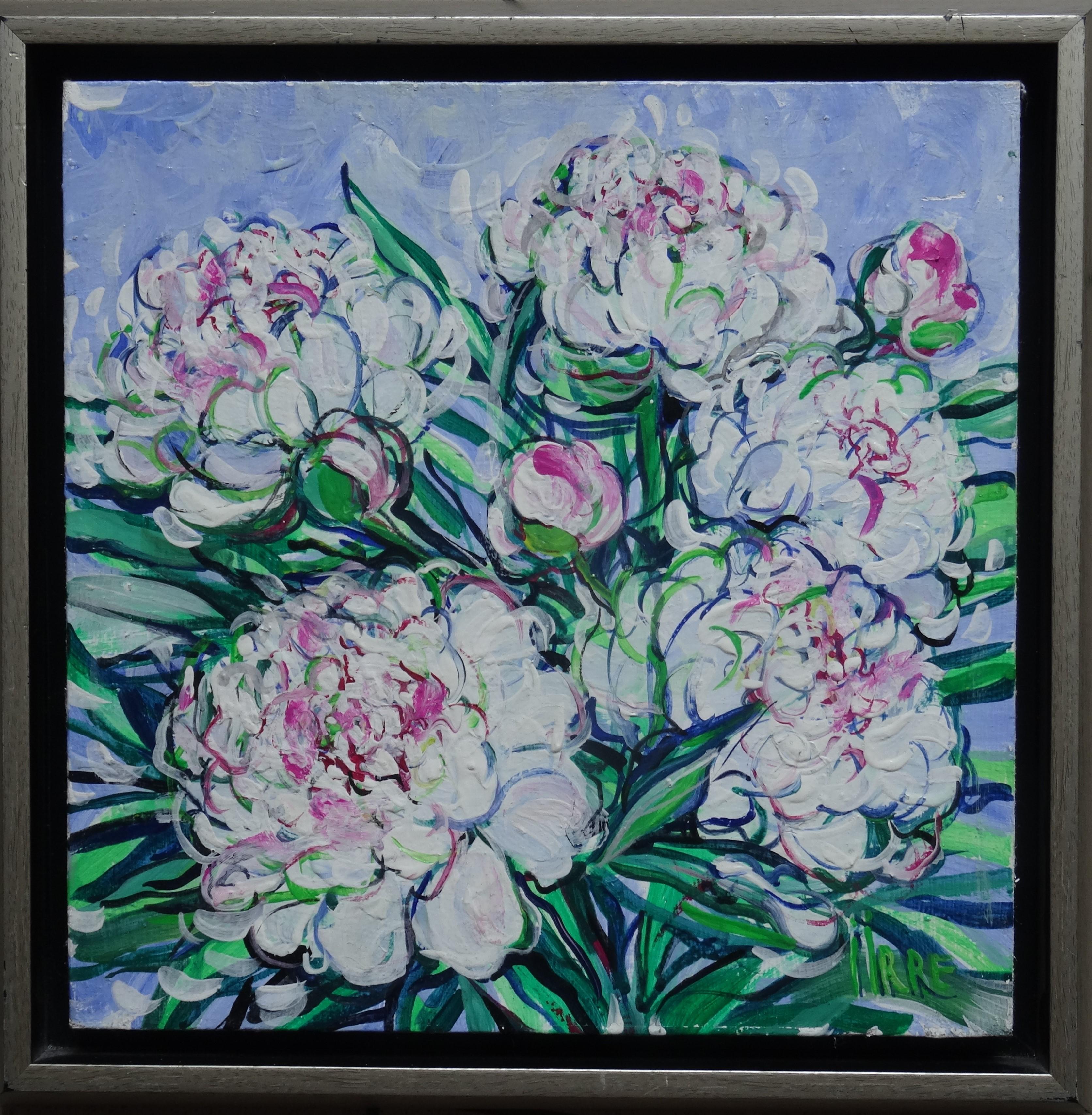 Ingrida Irbe Still-Life - Peonies . 2008. acrylic on canvas, 30x30 cm  