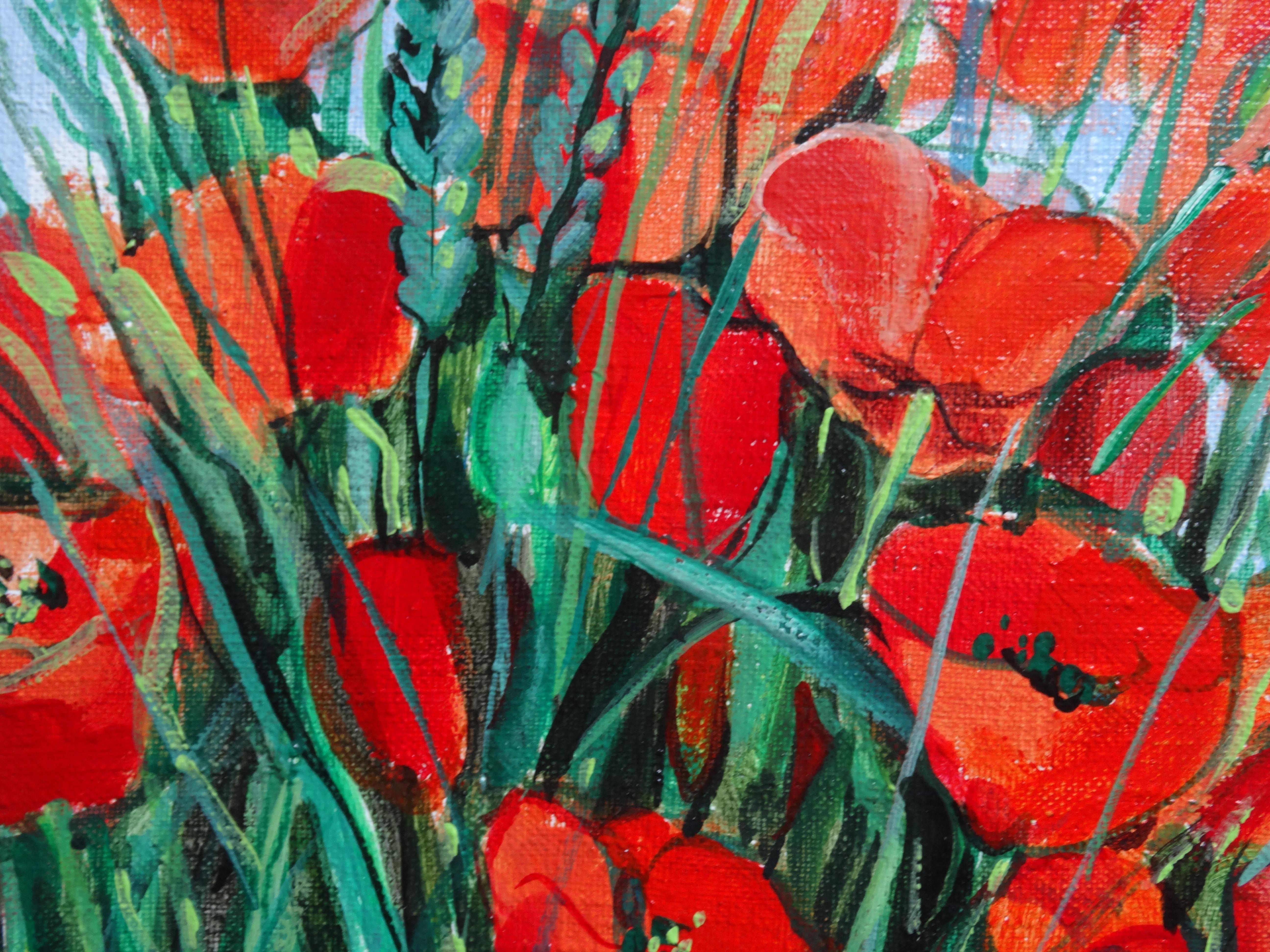 paintings of poppies in acrylic