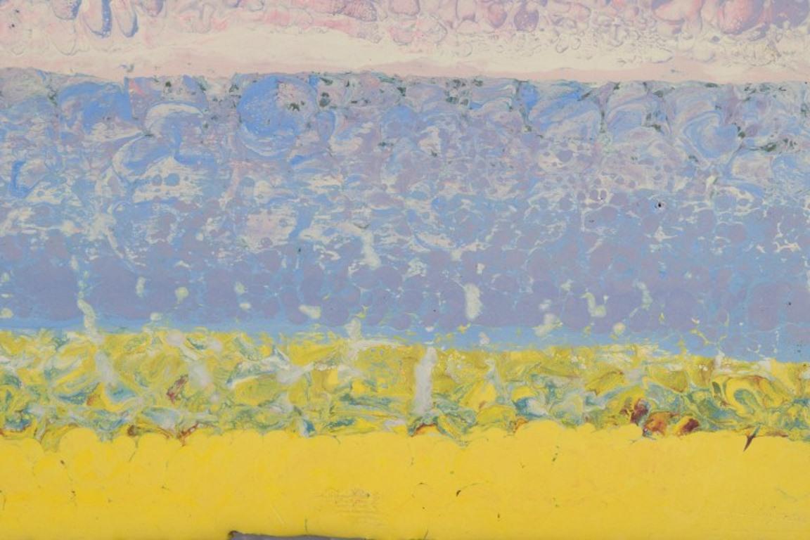 Ingvar Dahl. Oil on panel. Abstract landscape. 