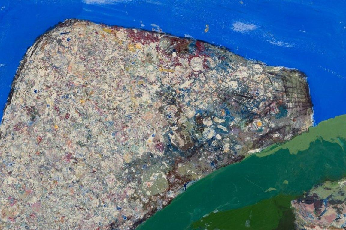 Ingvar Dahl. Öl auf Platte. Abstrakte Landschaft mit glänzender Oberfläche (Schwedisch) im Angebot