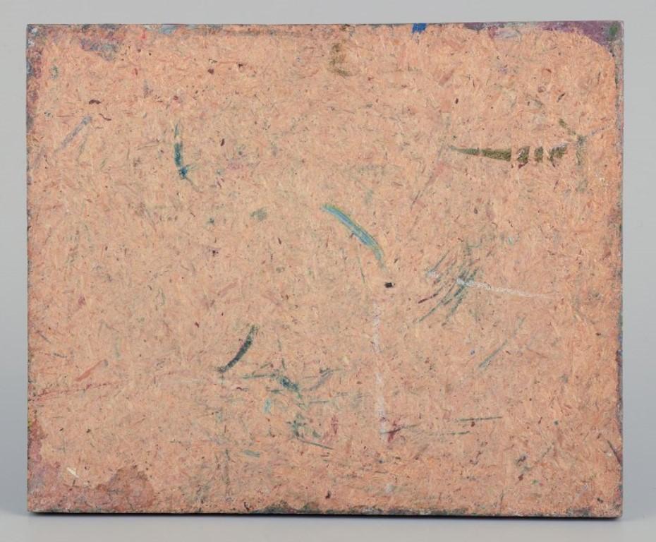 Ingvar Dahl. Öl auf Platte. Abstrakte Landschaft mit glänzender Oberfläche (Ende des 20. Jahrhunderts) im Angebot