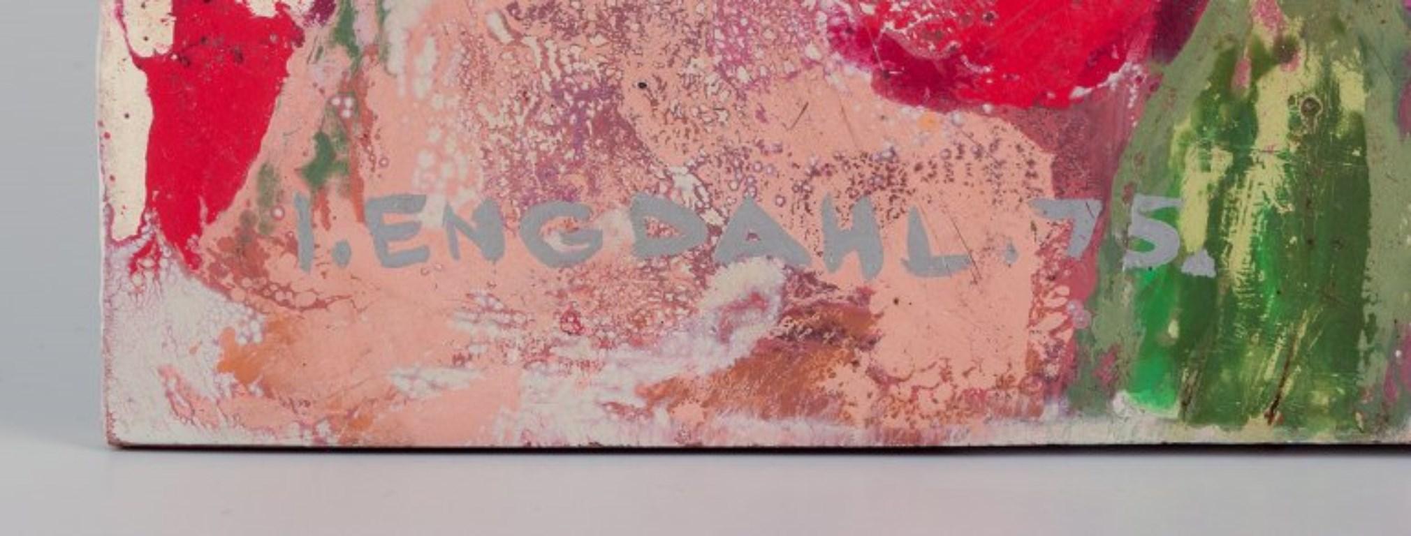 Ingvar Dahl, artiste suédois. Huile sur panneau. Amaryllis avec éléments blancs Excellent état - En vente à Copenhagen, DK