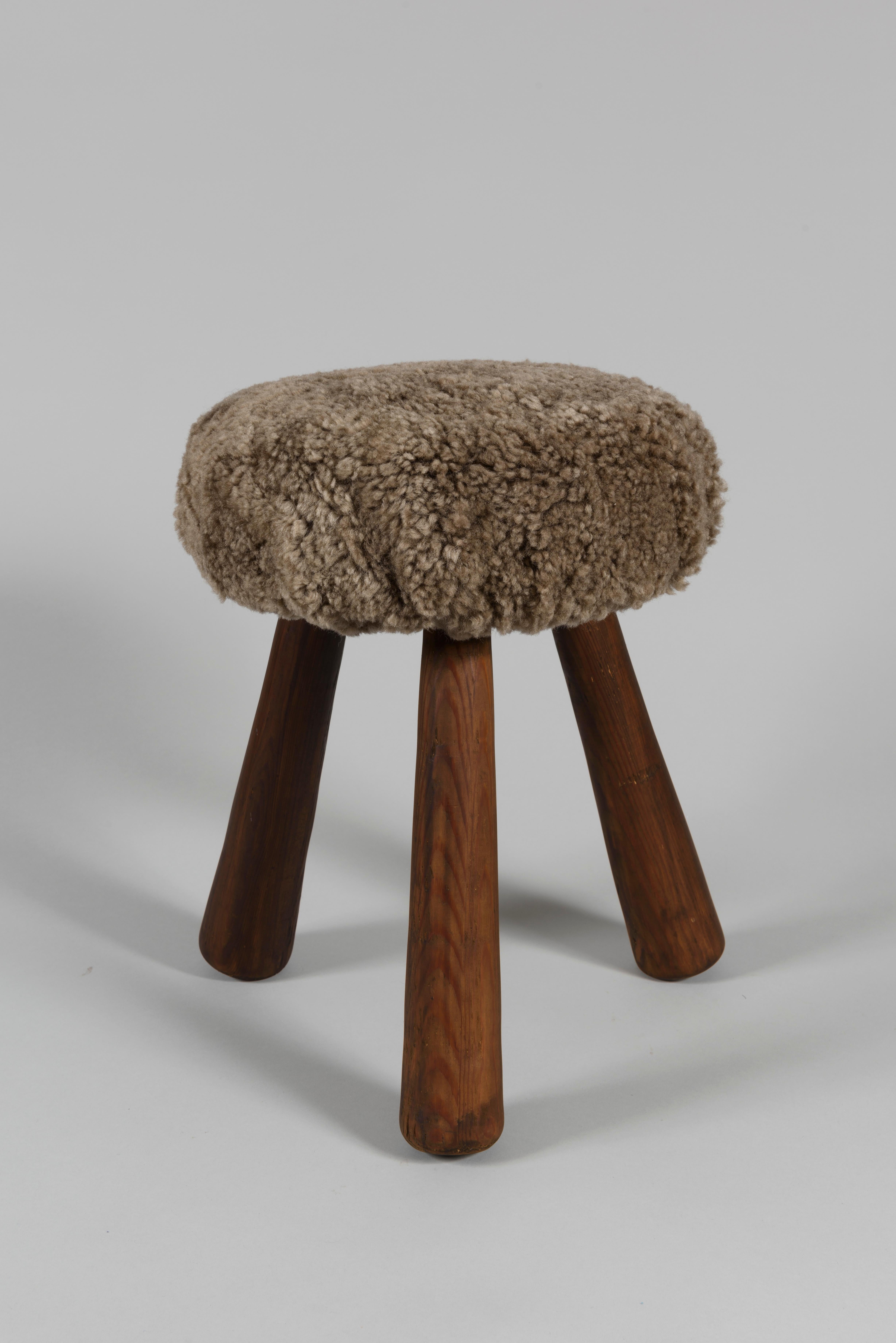 Scandinavian Modern Ingvar Hildingsson Milking Stool 1970's, signed For Sale
