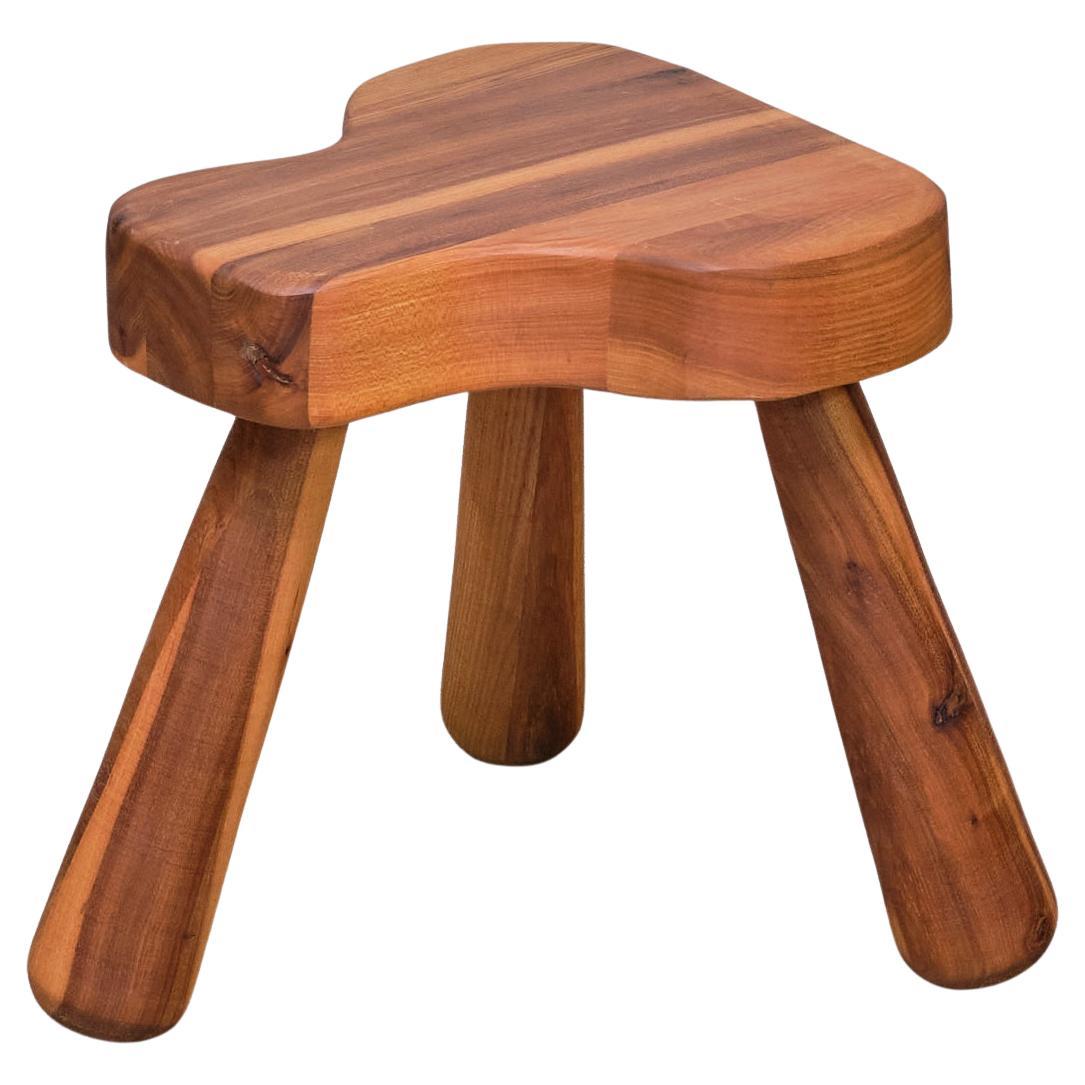 Tabouret à trois pieds Ingvar Hildingsson en bois de cerisier, Suède, 1970