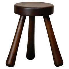 Ingvar Hildingsson Tabouret en bois de pin teinté brun foncé, Suède 1970