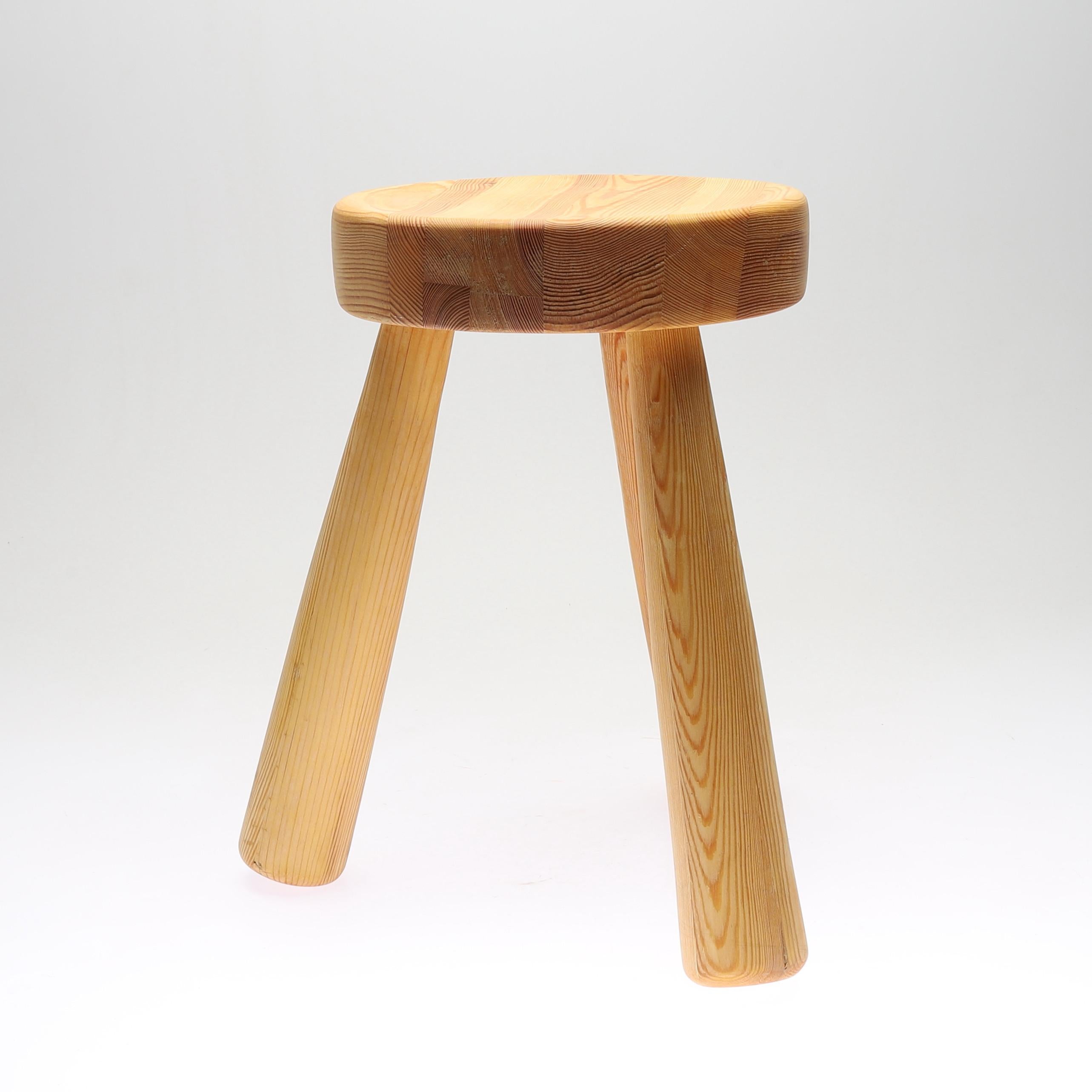 20th Century Ingvar Hildingsson Stool in Solid Pine Made in Sweden, 1970s